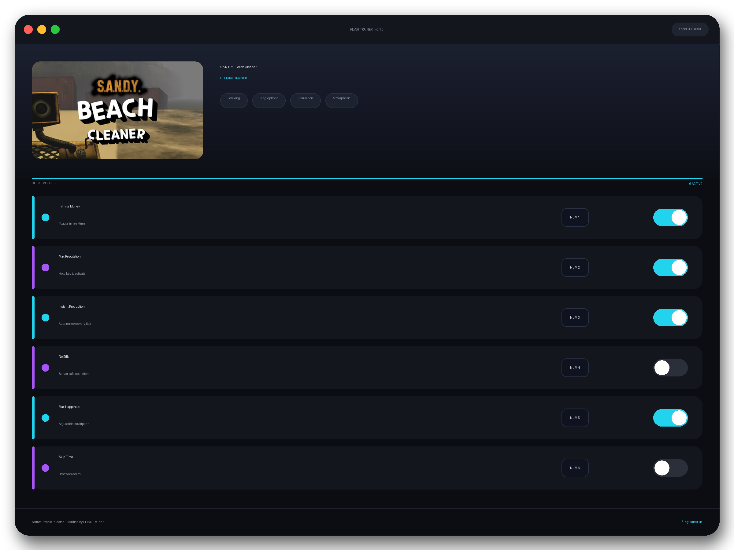 S.A.N.D.Y. - Beach Cleaner Trainer interface