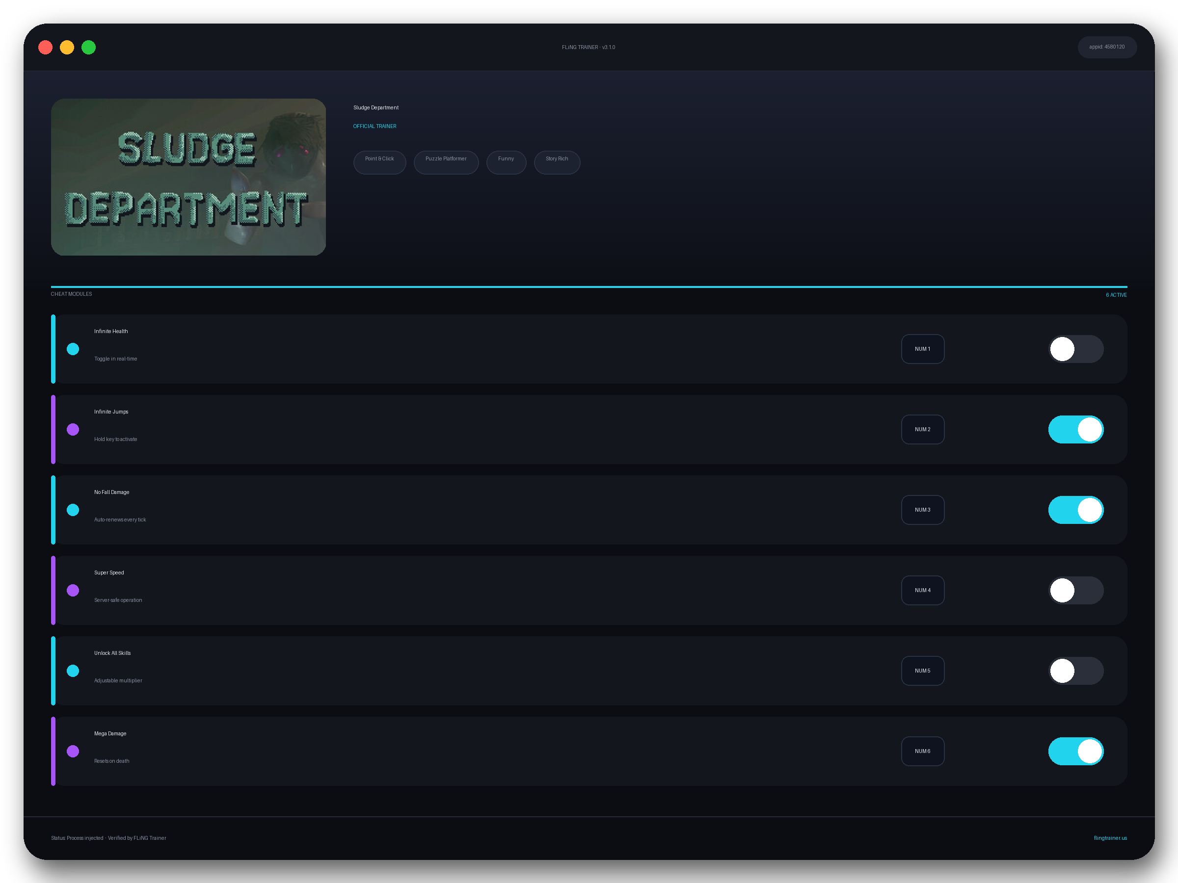 Sludge Department Trainer interface