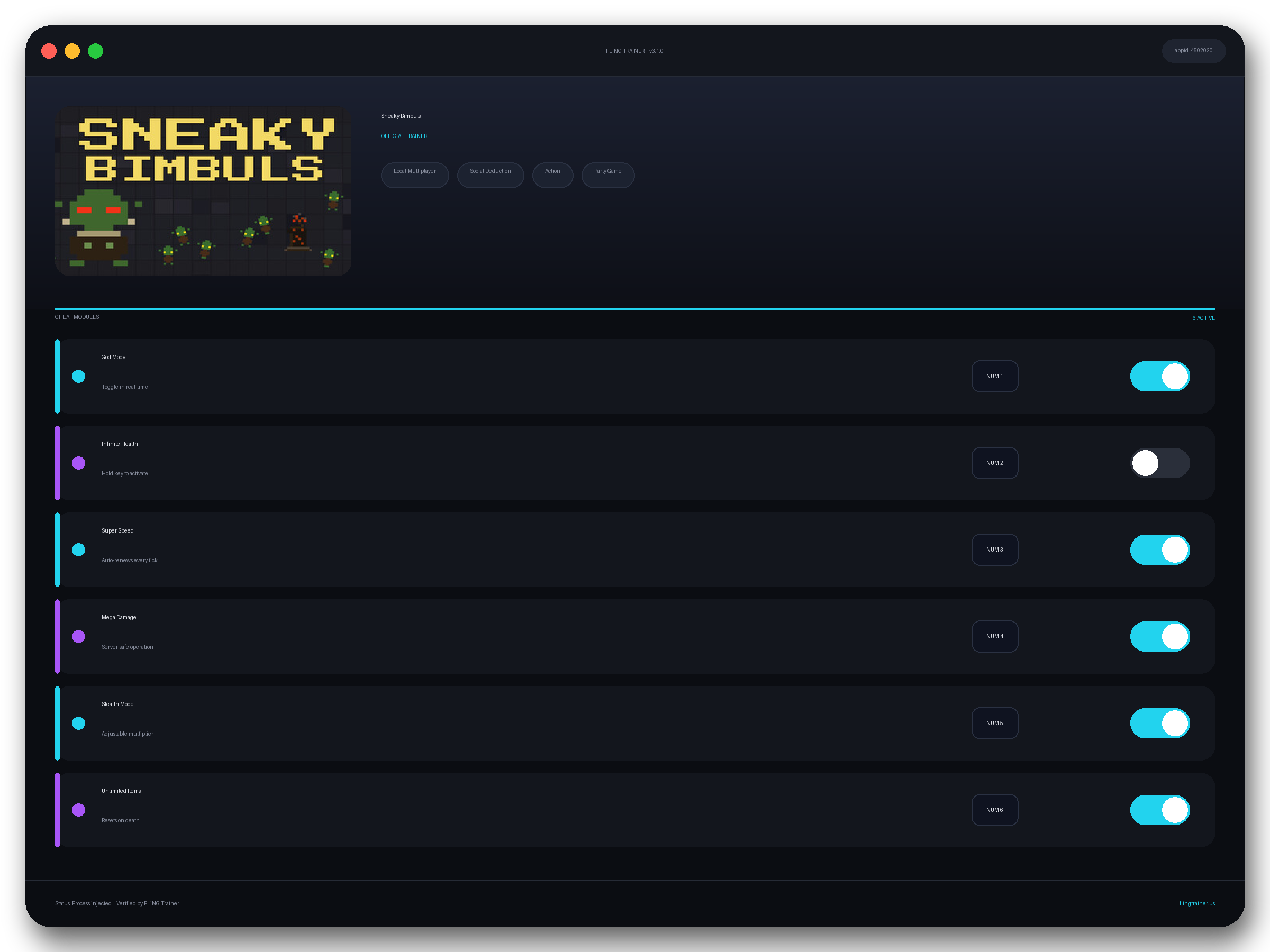 Sneaky Bimbuls Trainer interface