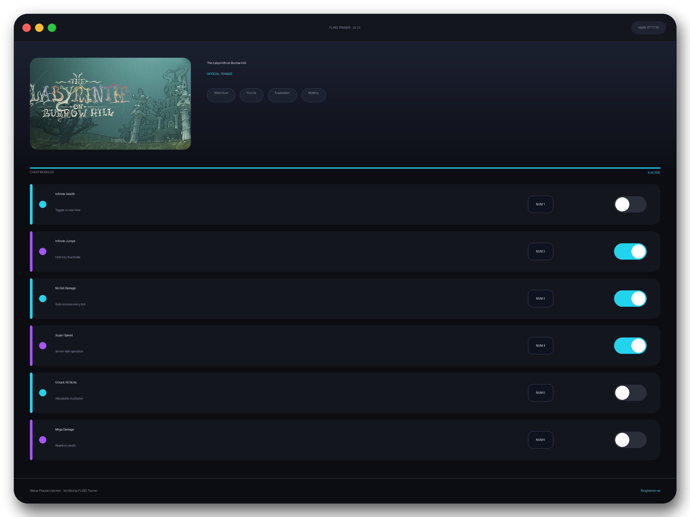 The Labyrinth on Burrow Hill Trainer interface