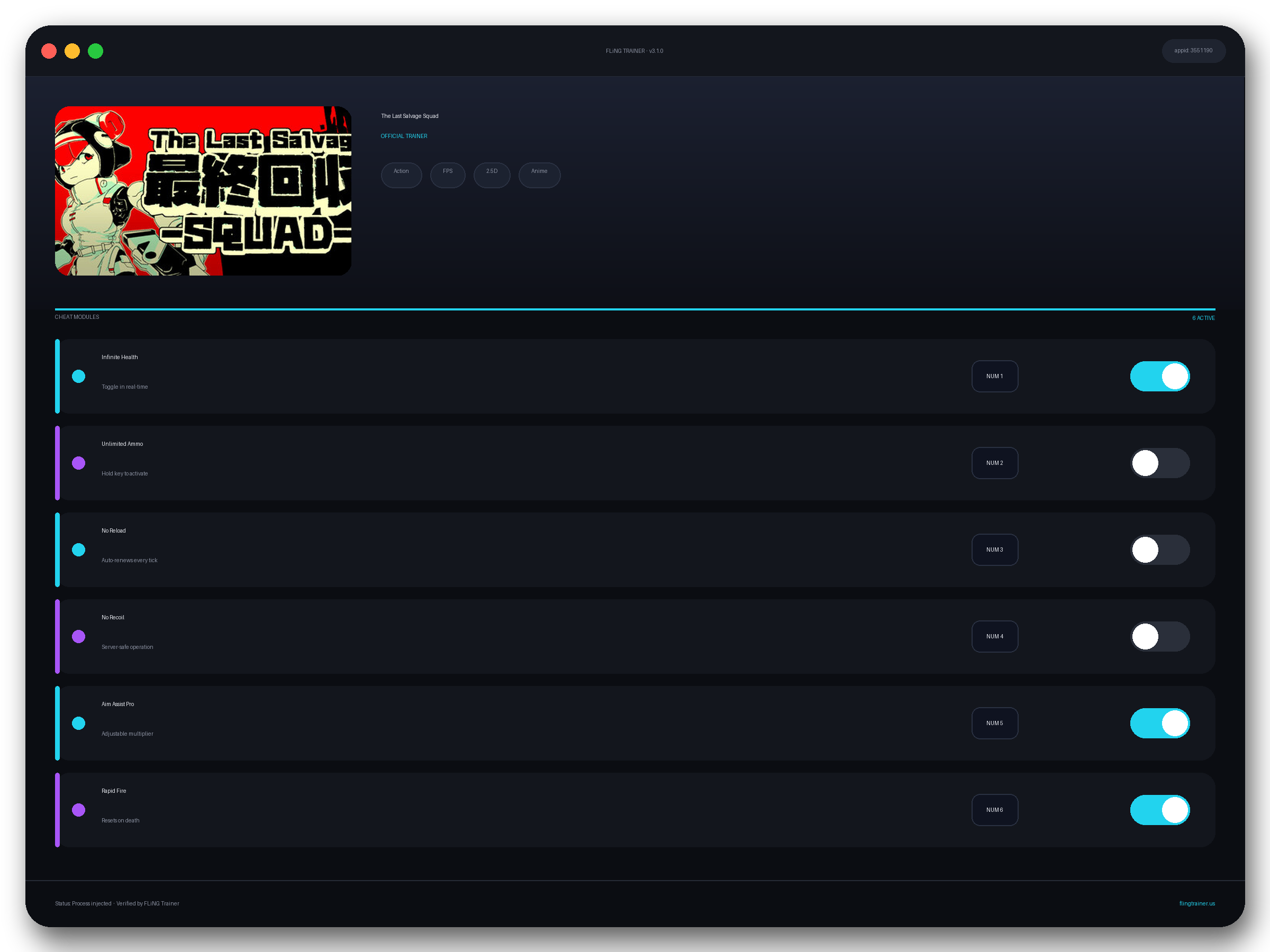 The Last Salvage Squad Trainer interface