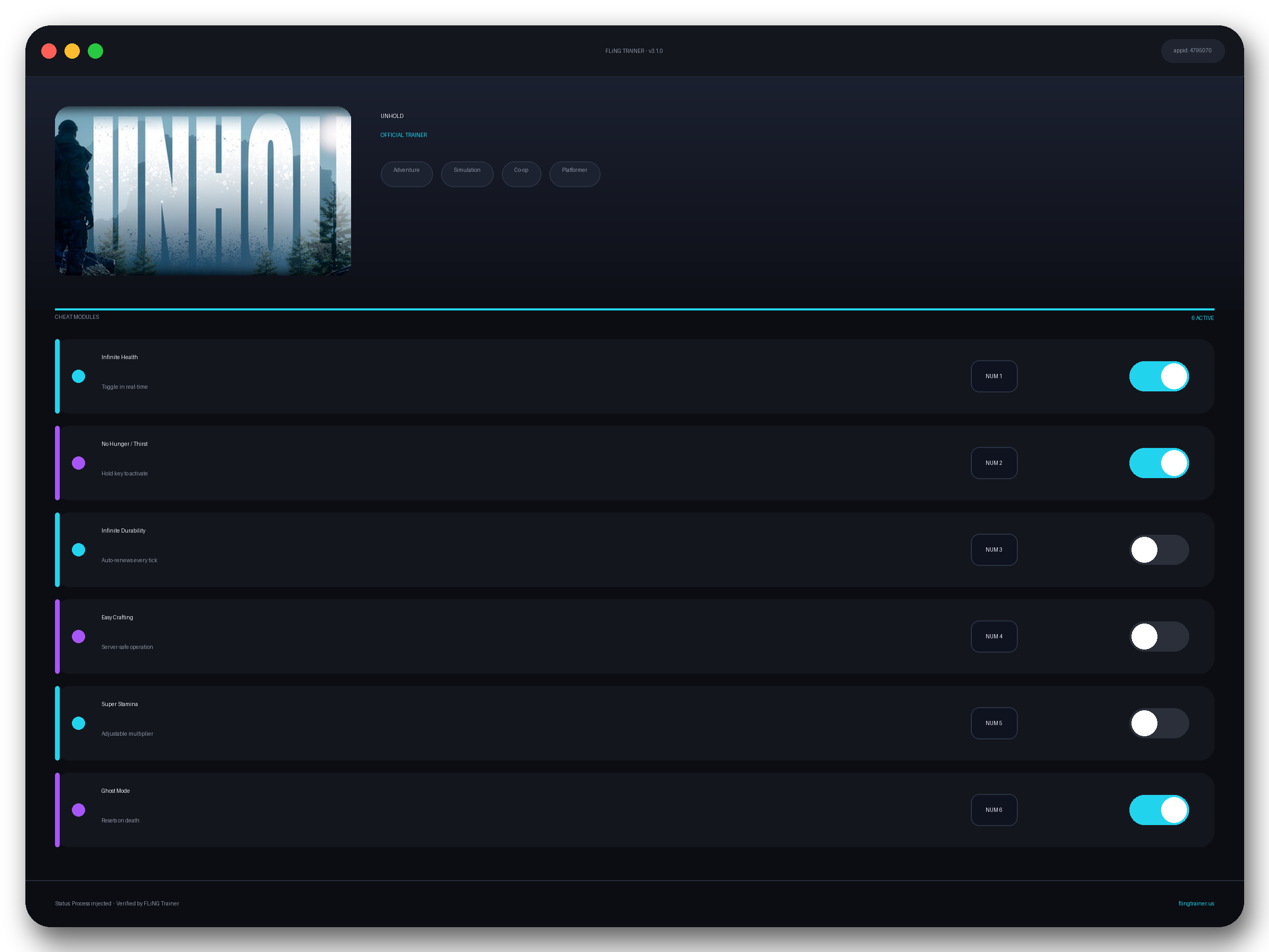 UNHOLD Trainer interface