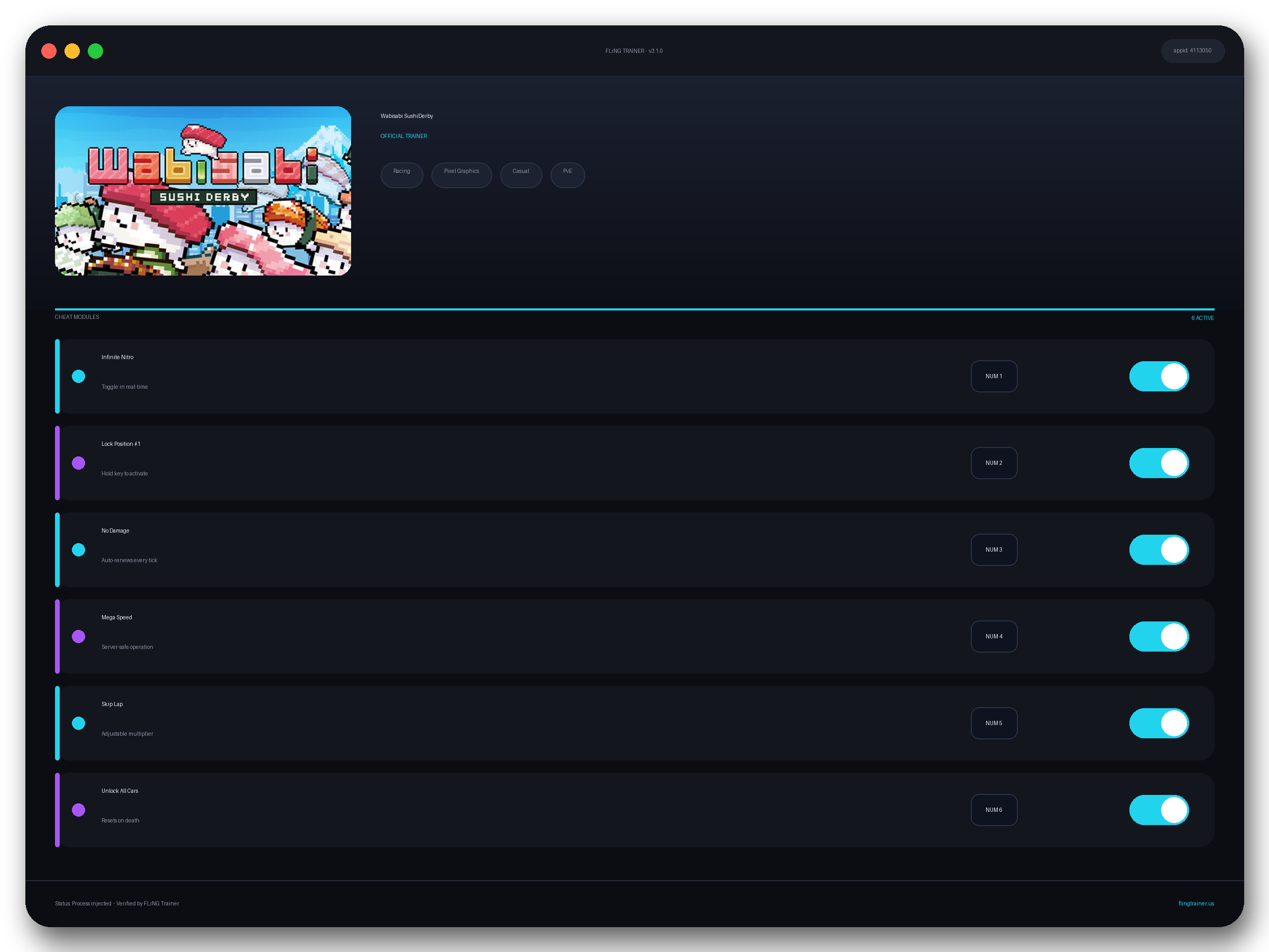 Wabisabi SushiDerby Trainer interface