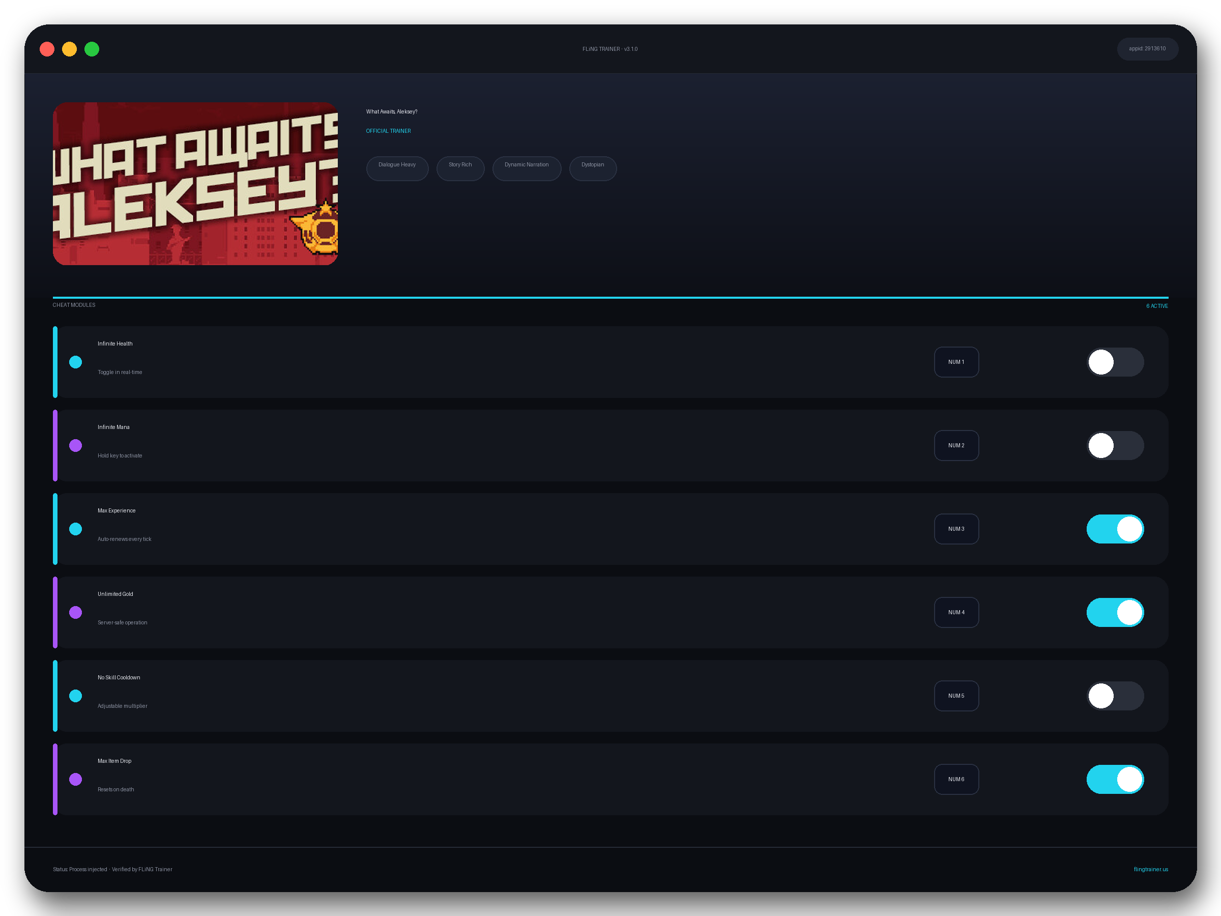 What Awaits, Aleksey? Trainer interface