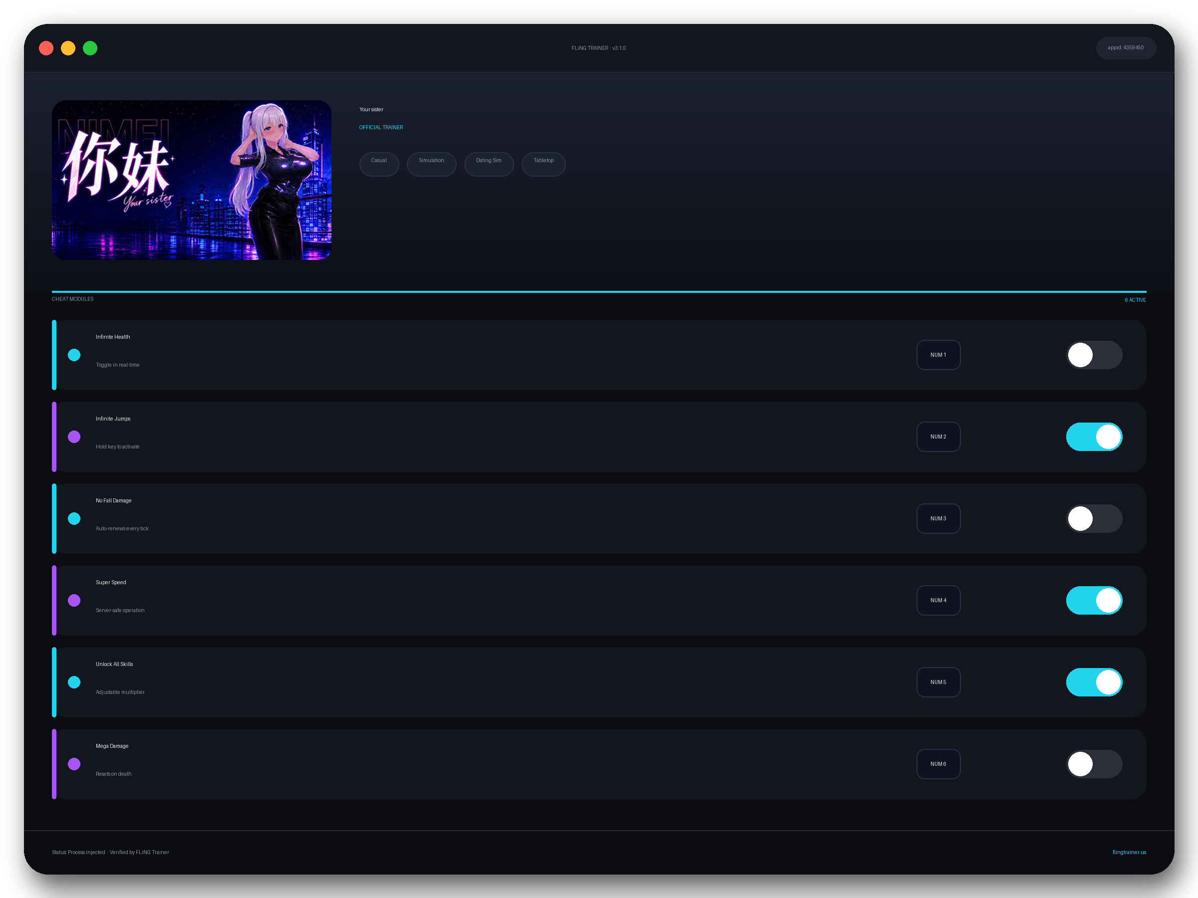 Your sister Trainer interface