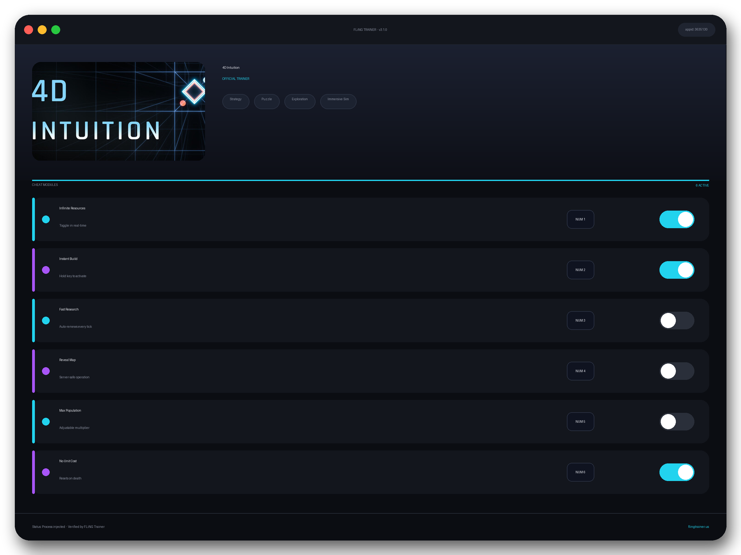 4D Intuition Trainer interface
