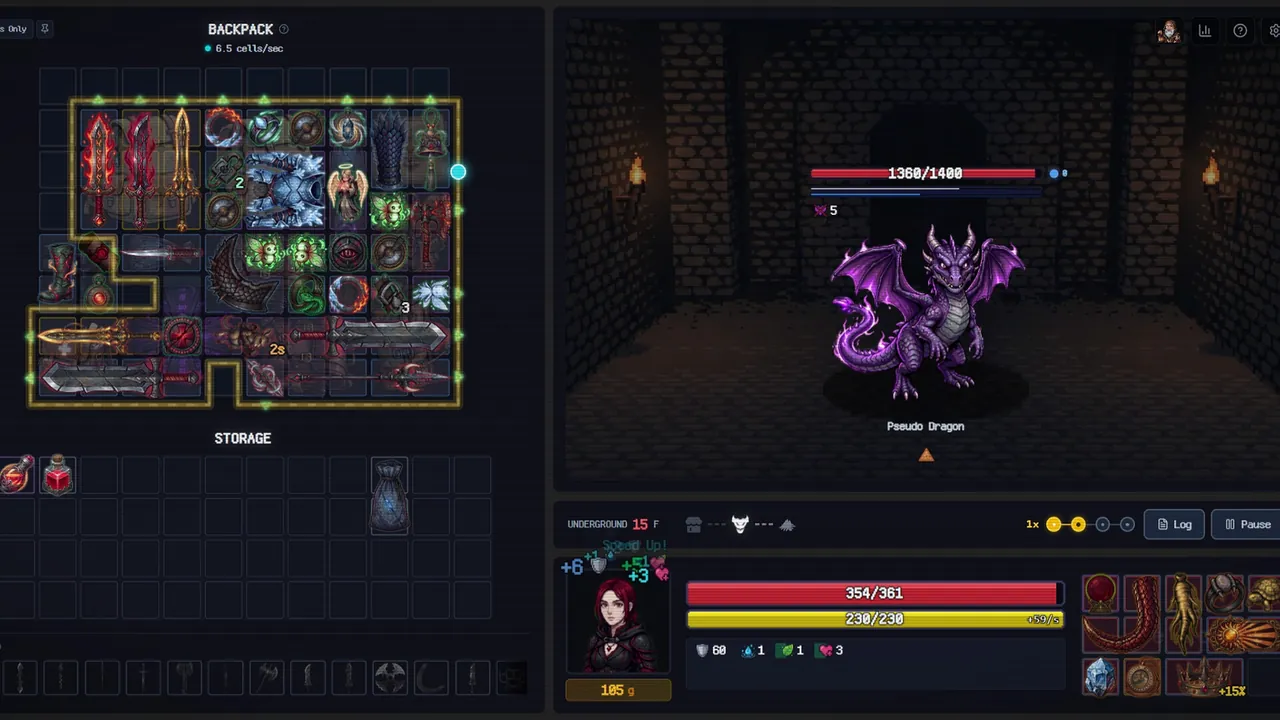 Backpack Dungeon — exploration snapshot