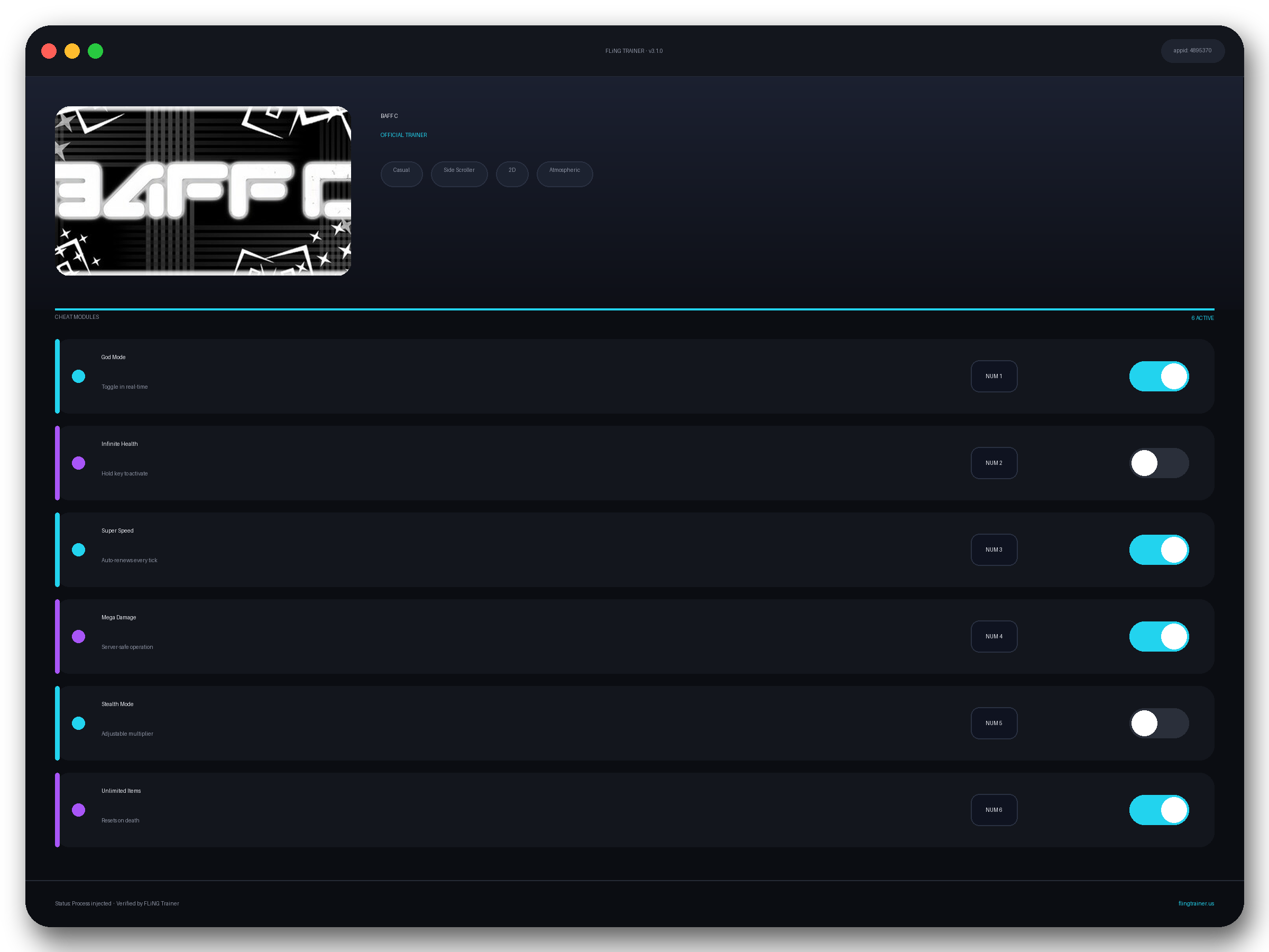BAFF C Trainer interface