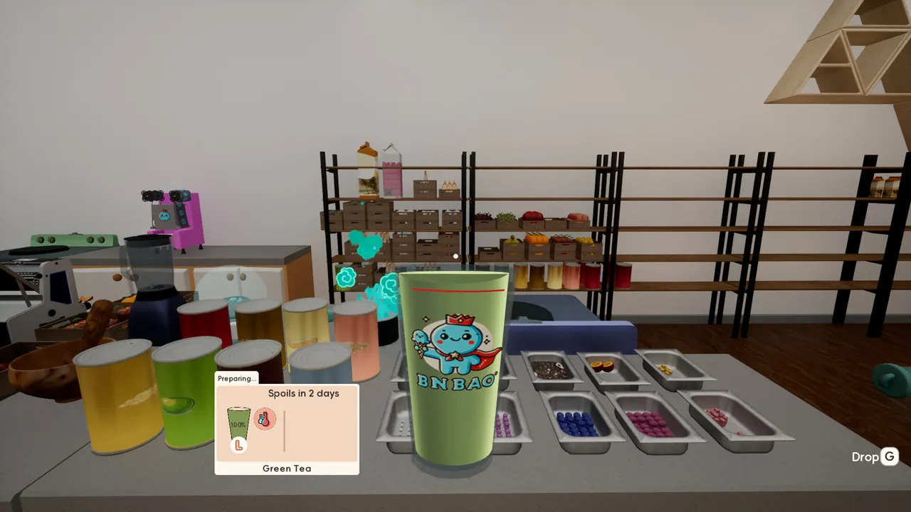 Boba Cafe Simulator — in-game combat moment