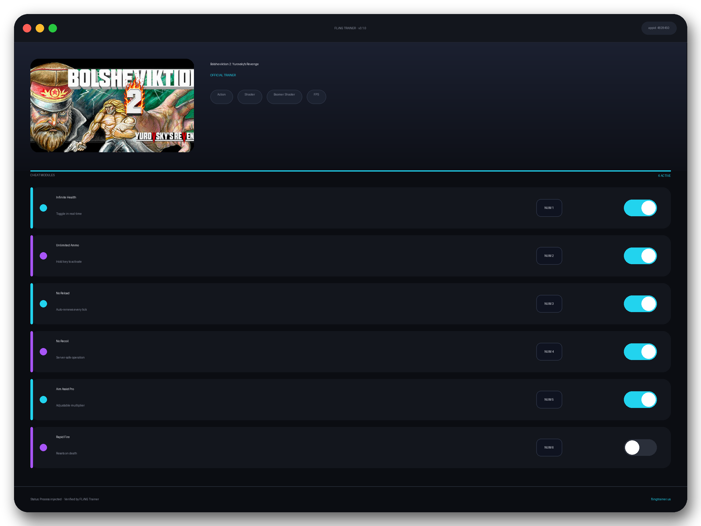 Bolsheviktion 2: Yurovsky's Revenge Trainer interface
