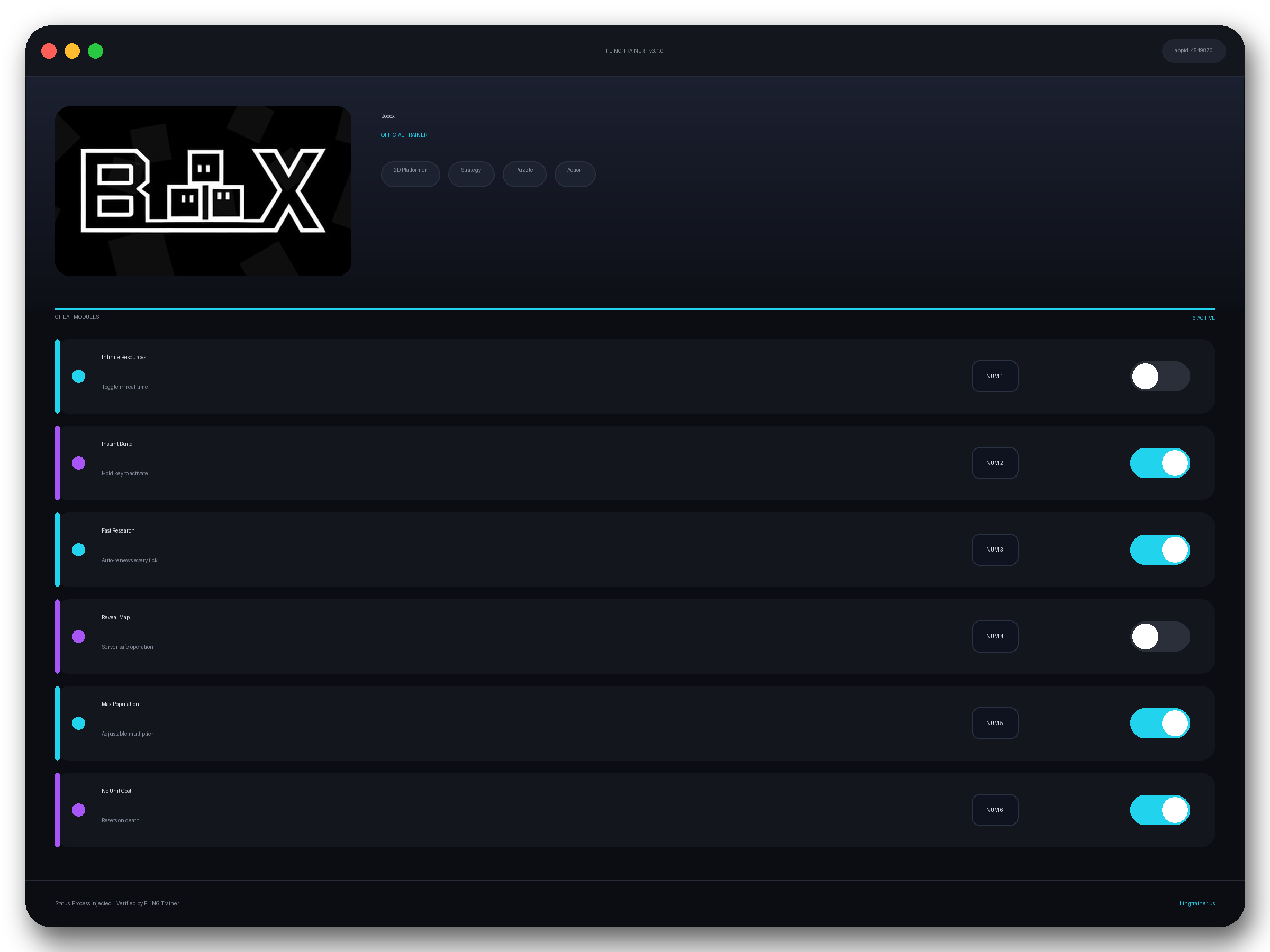 Booox Trainer interface