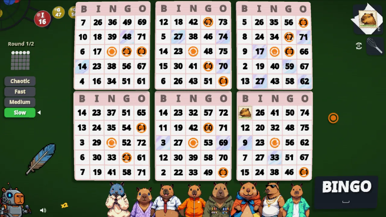 Capybara Bingo — exploration snapshot