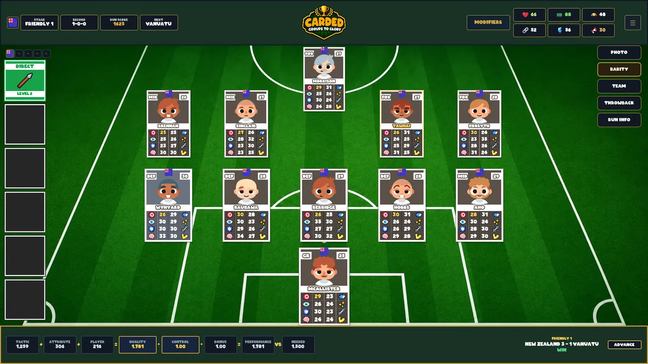 CARDED: Groups to Glory — exploration snapshot