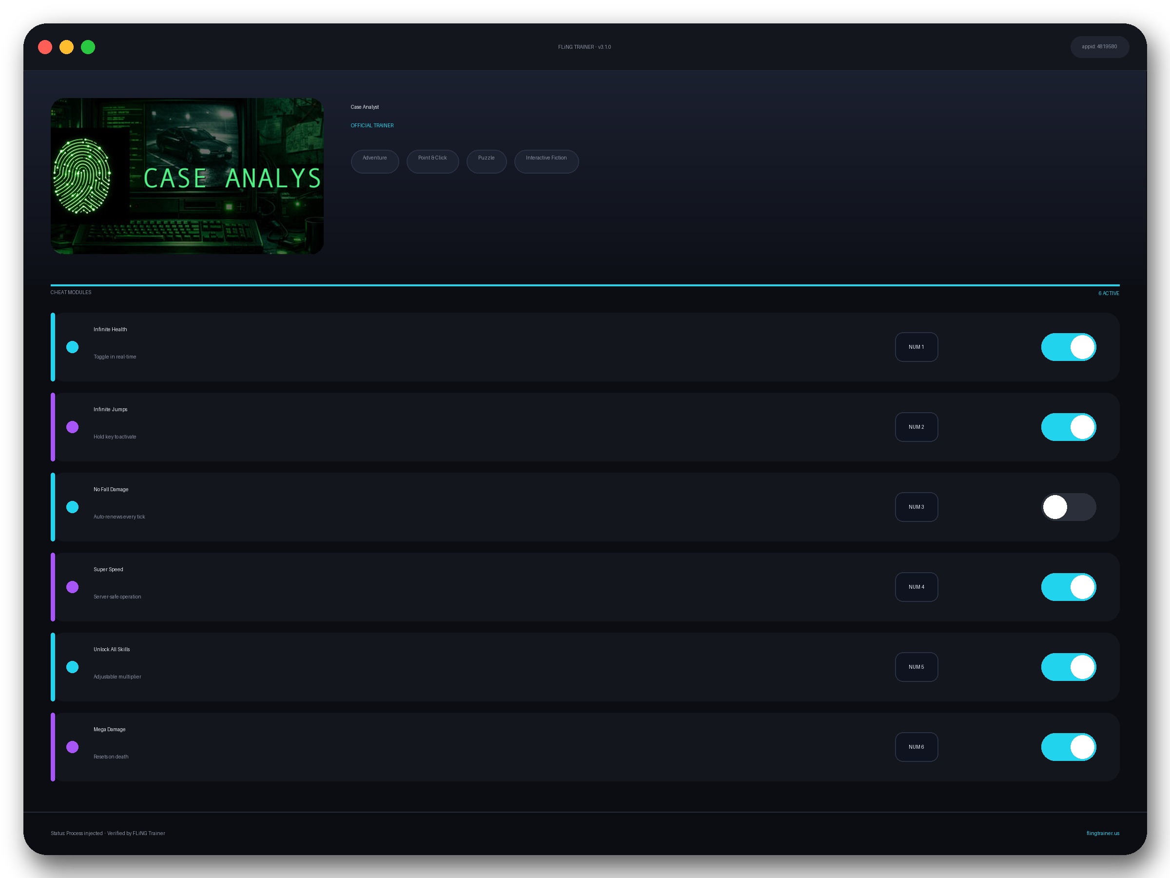 Case Analyst Trainer interface