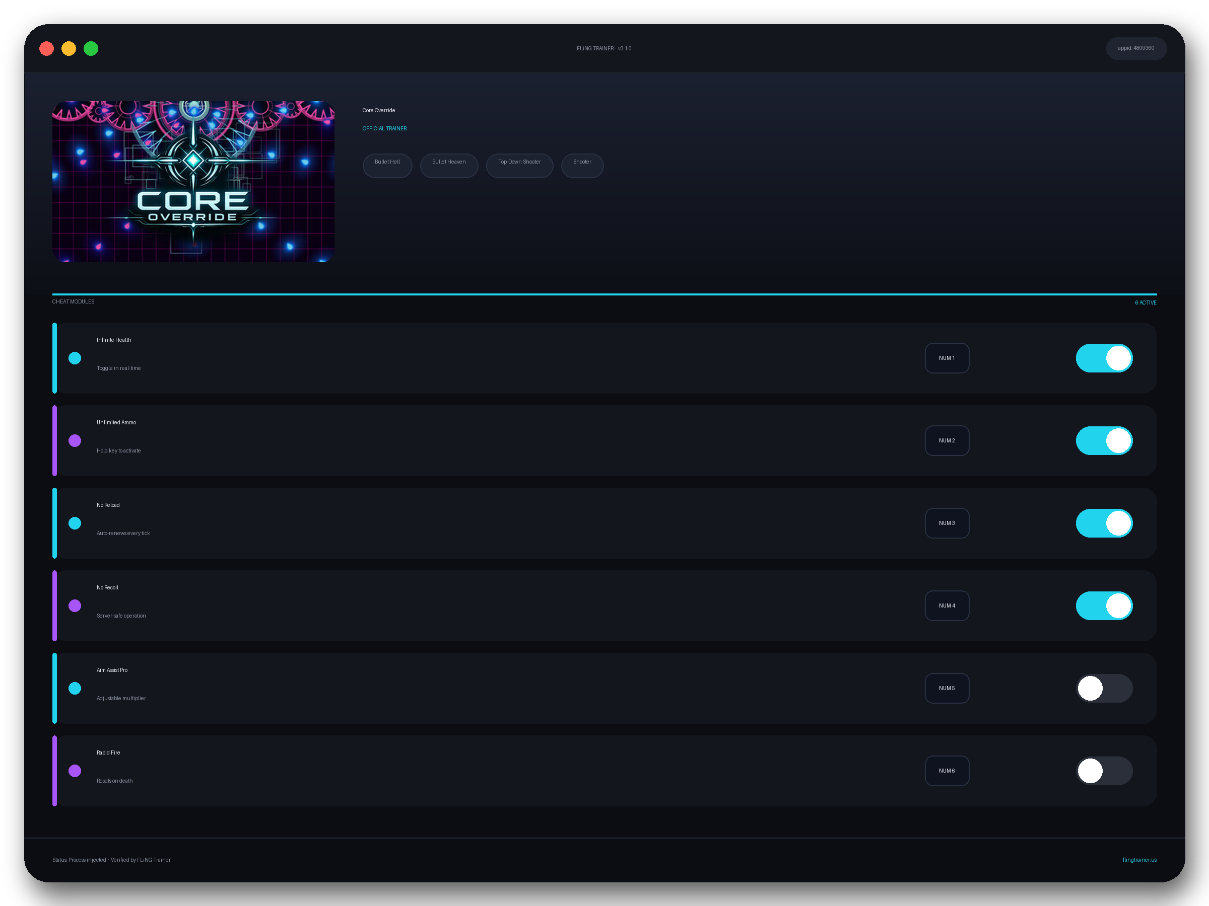 Core Override Trainer interface
