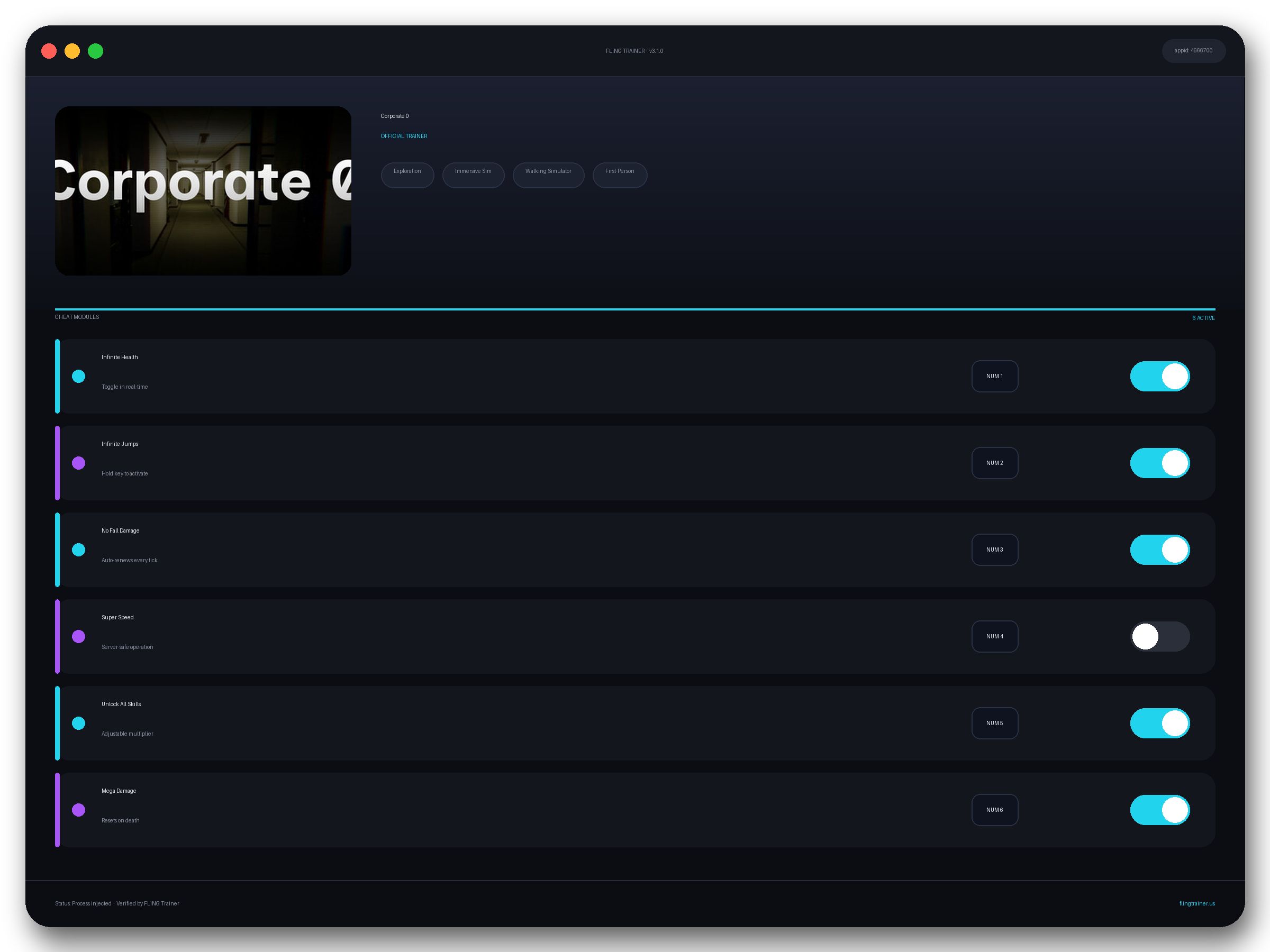 Corporate 0 Trainer interface