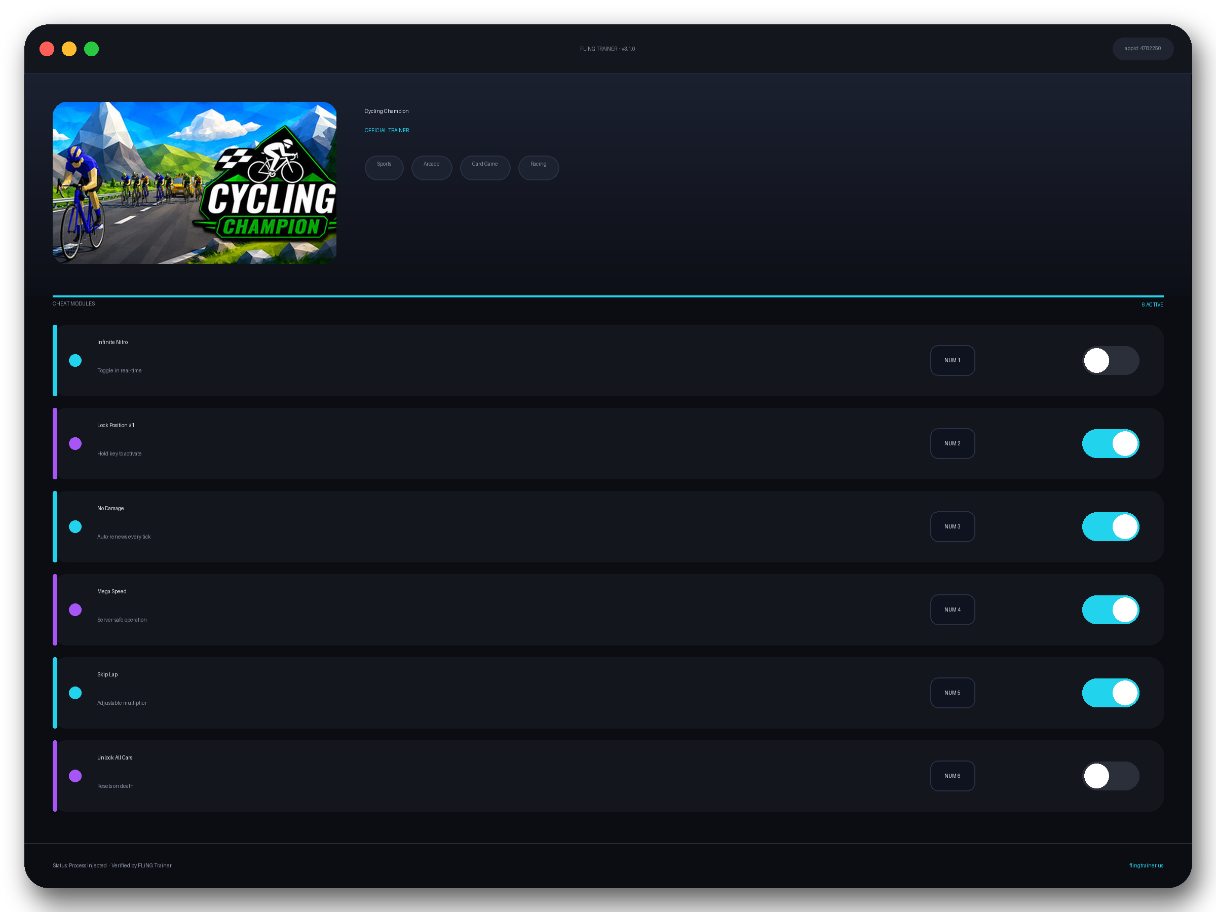 Cycling Champion Trainer interface