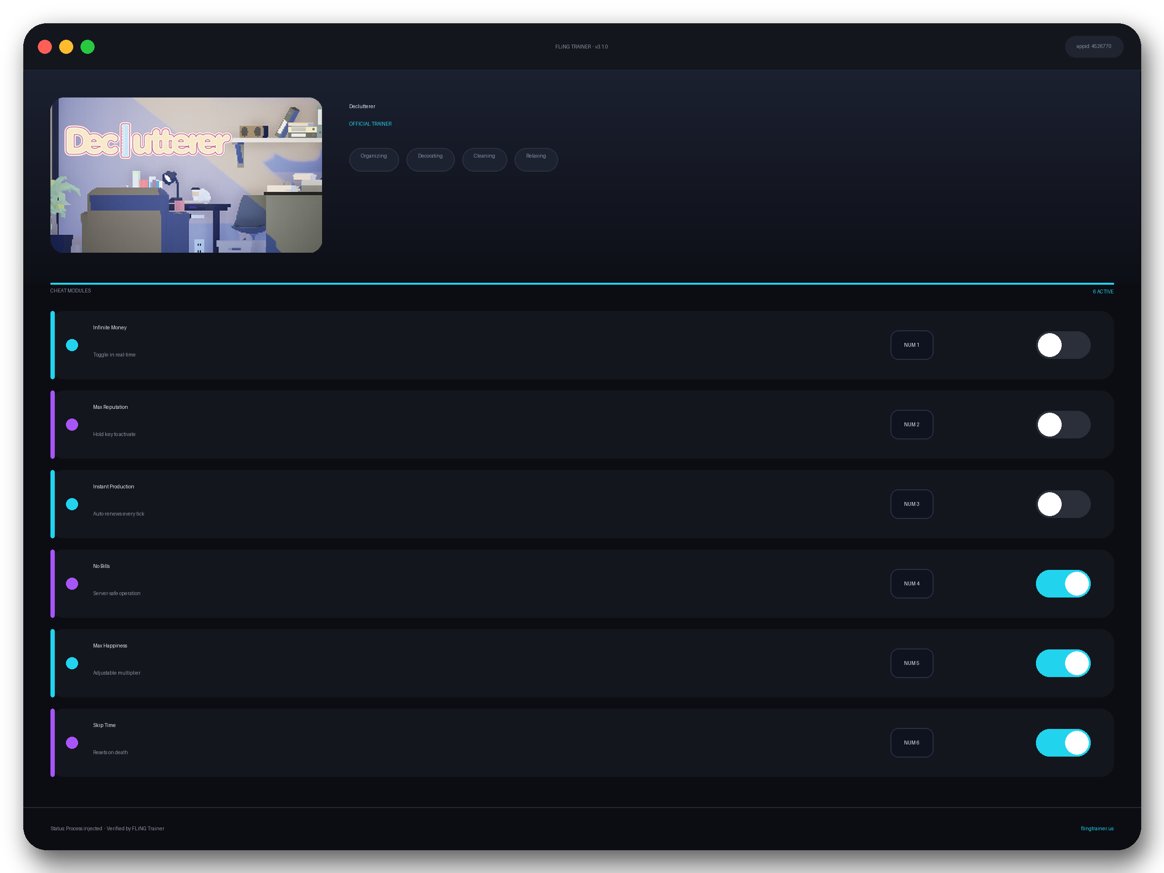 Declutterer Trainer interface