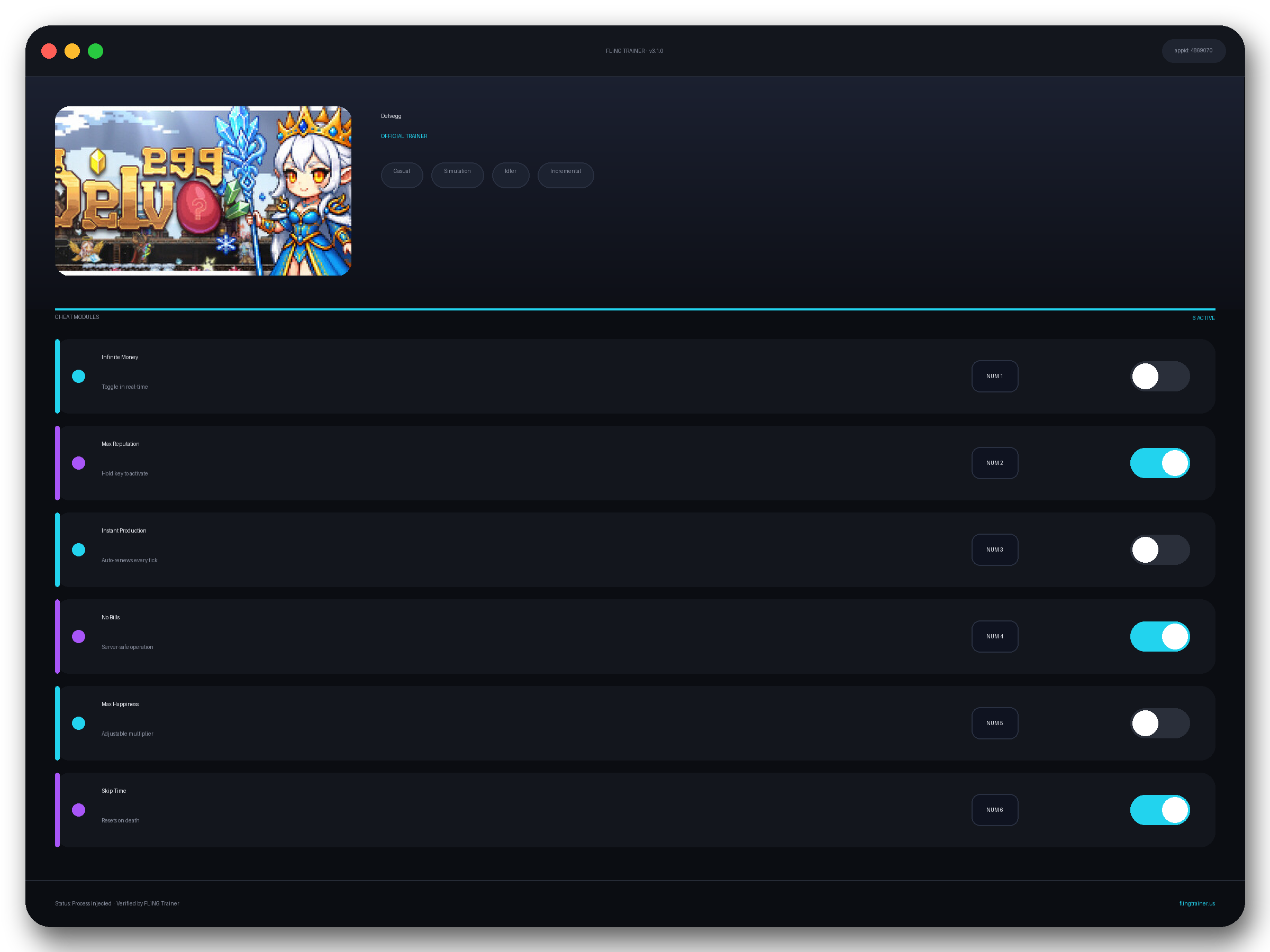 Delvegg Trainer interface