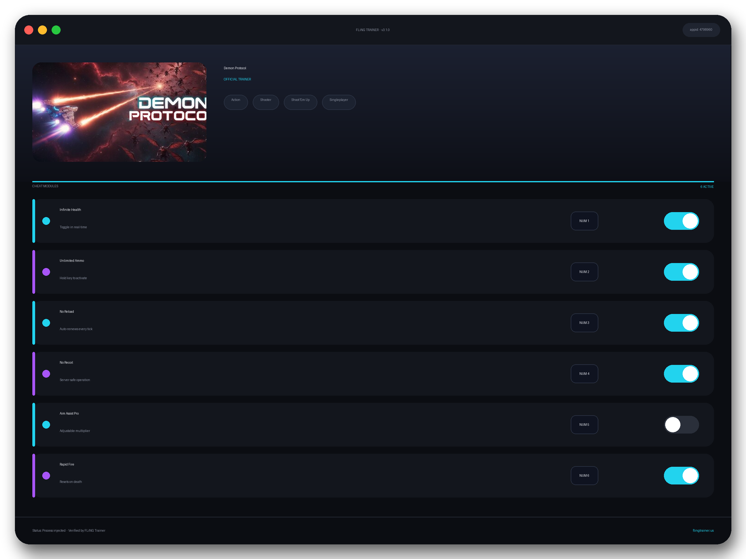 Demon Protocol Trainer interface