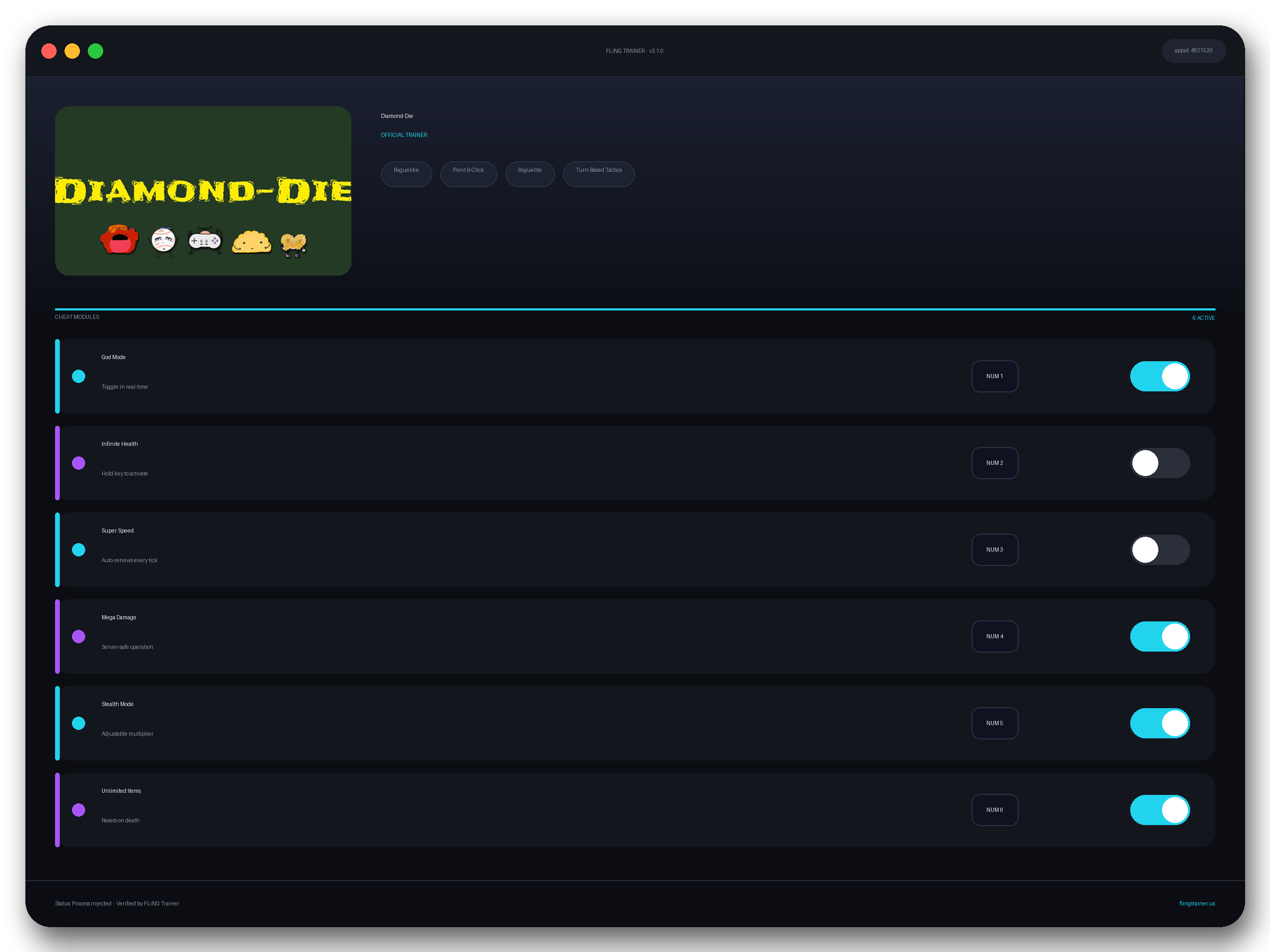 Diamond-Die Trainer interface
