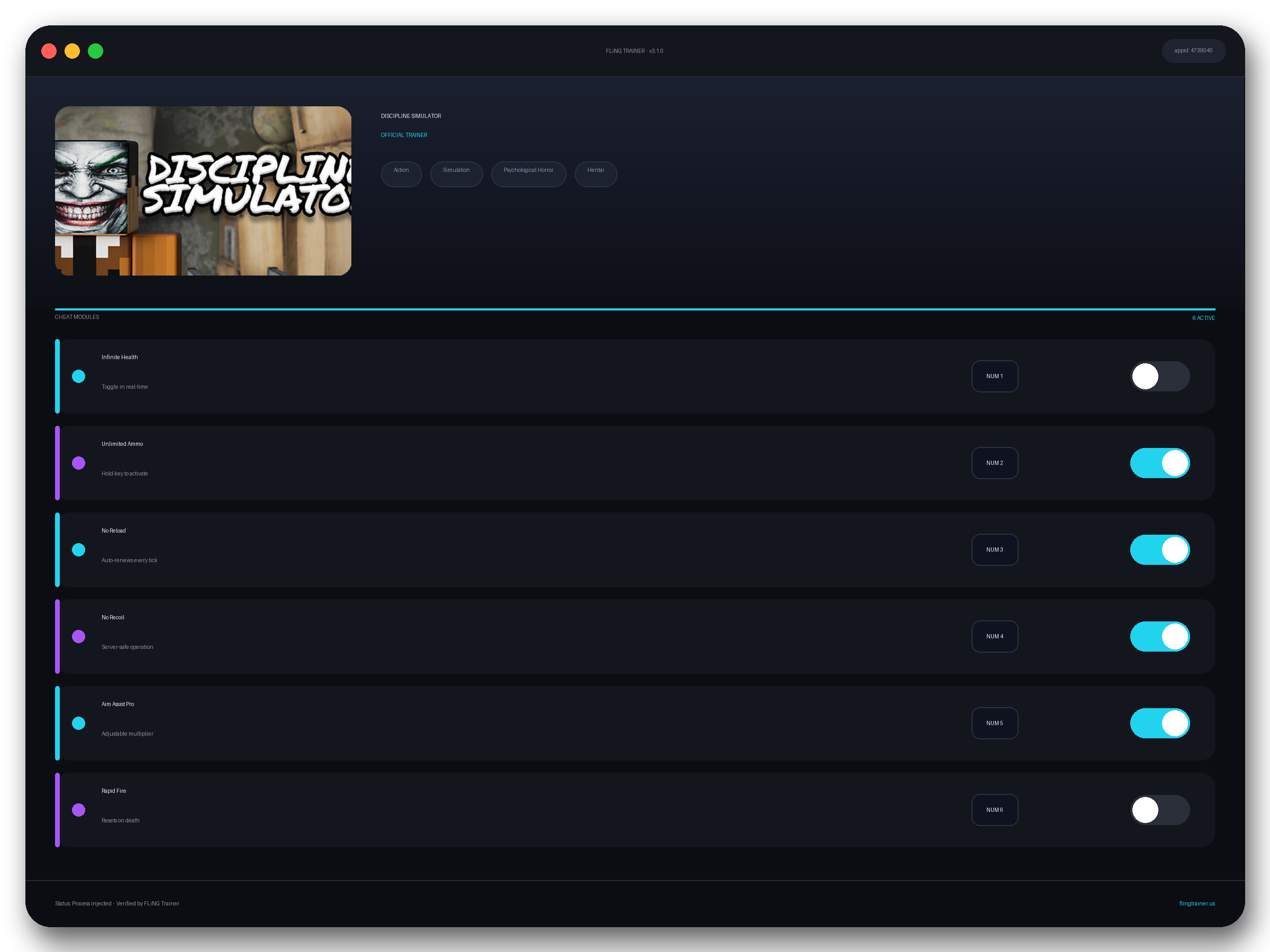 DISCIPLINE SIMULATOR Trainer interface