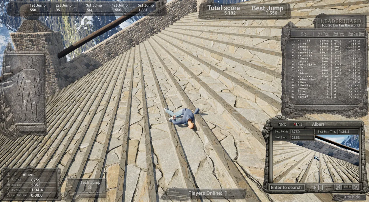 Down The Stairs: The Game — exploration snapshot