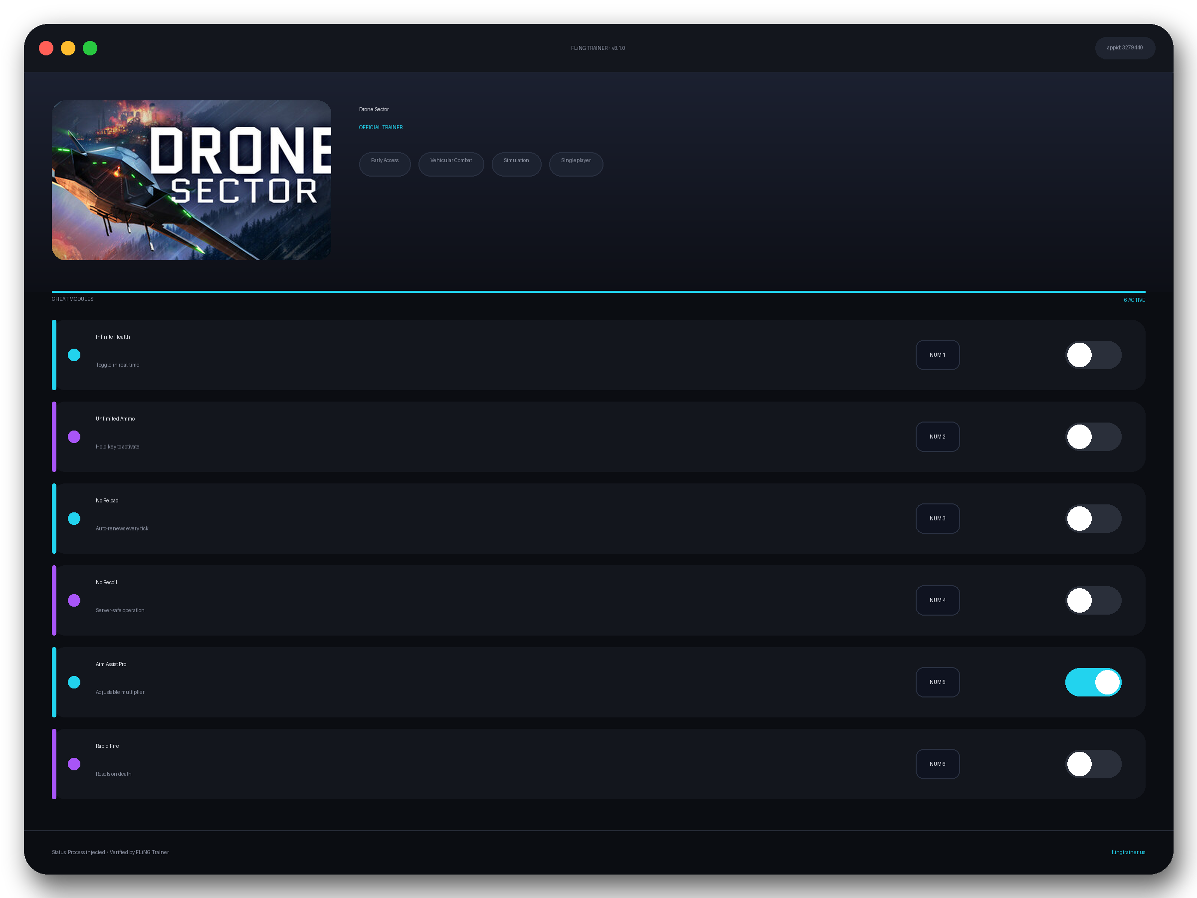 Drone Sector Trainer interface
