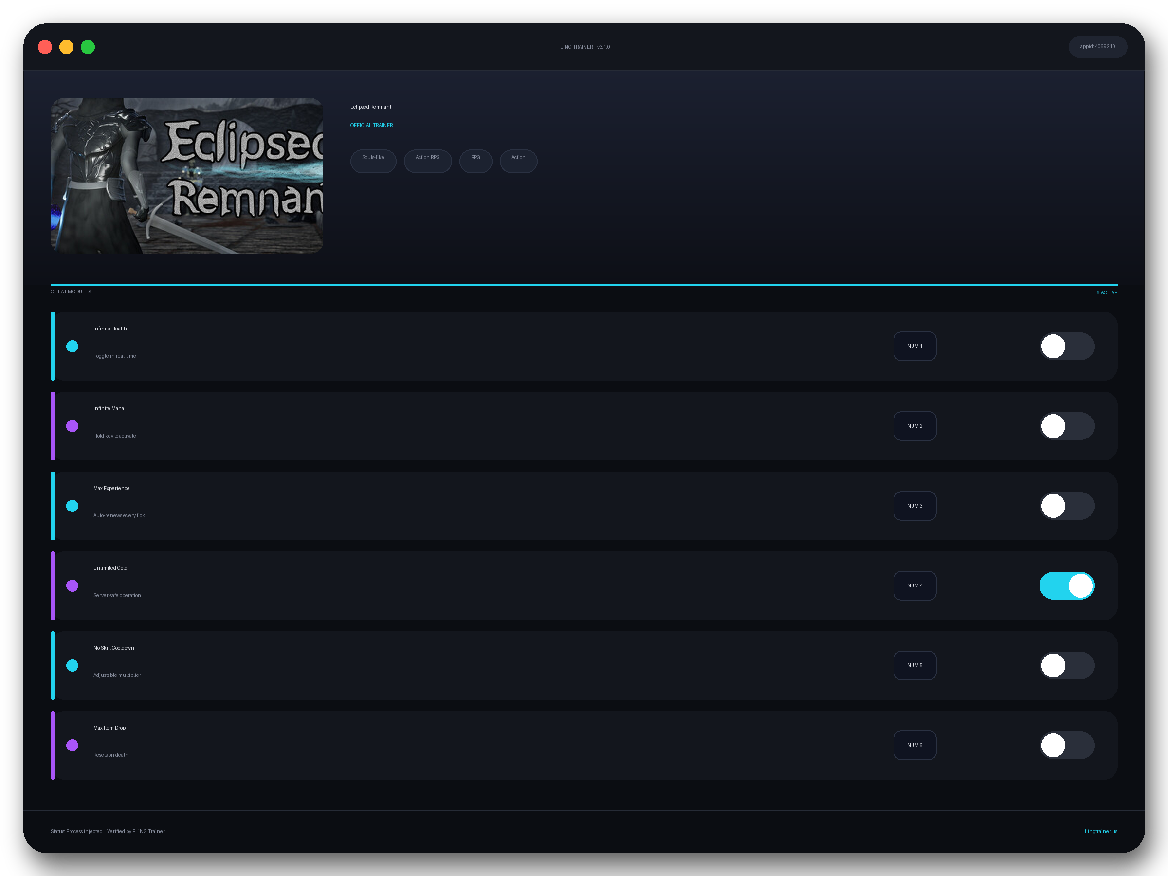 Eclipsed Remnant Trainer interface