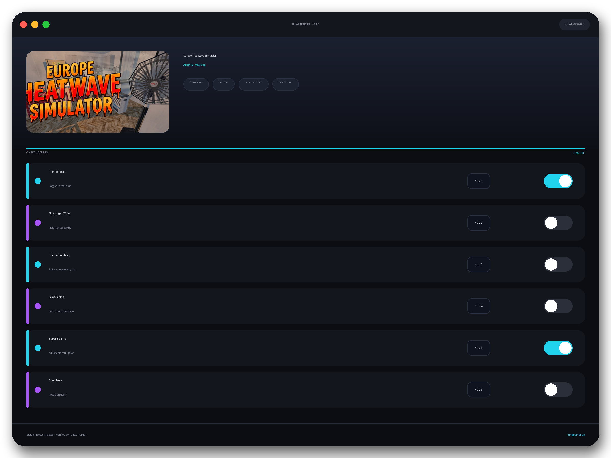 Europe Heatwave Simulator Trainer interface