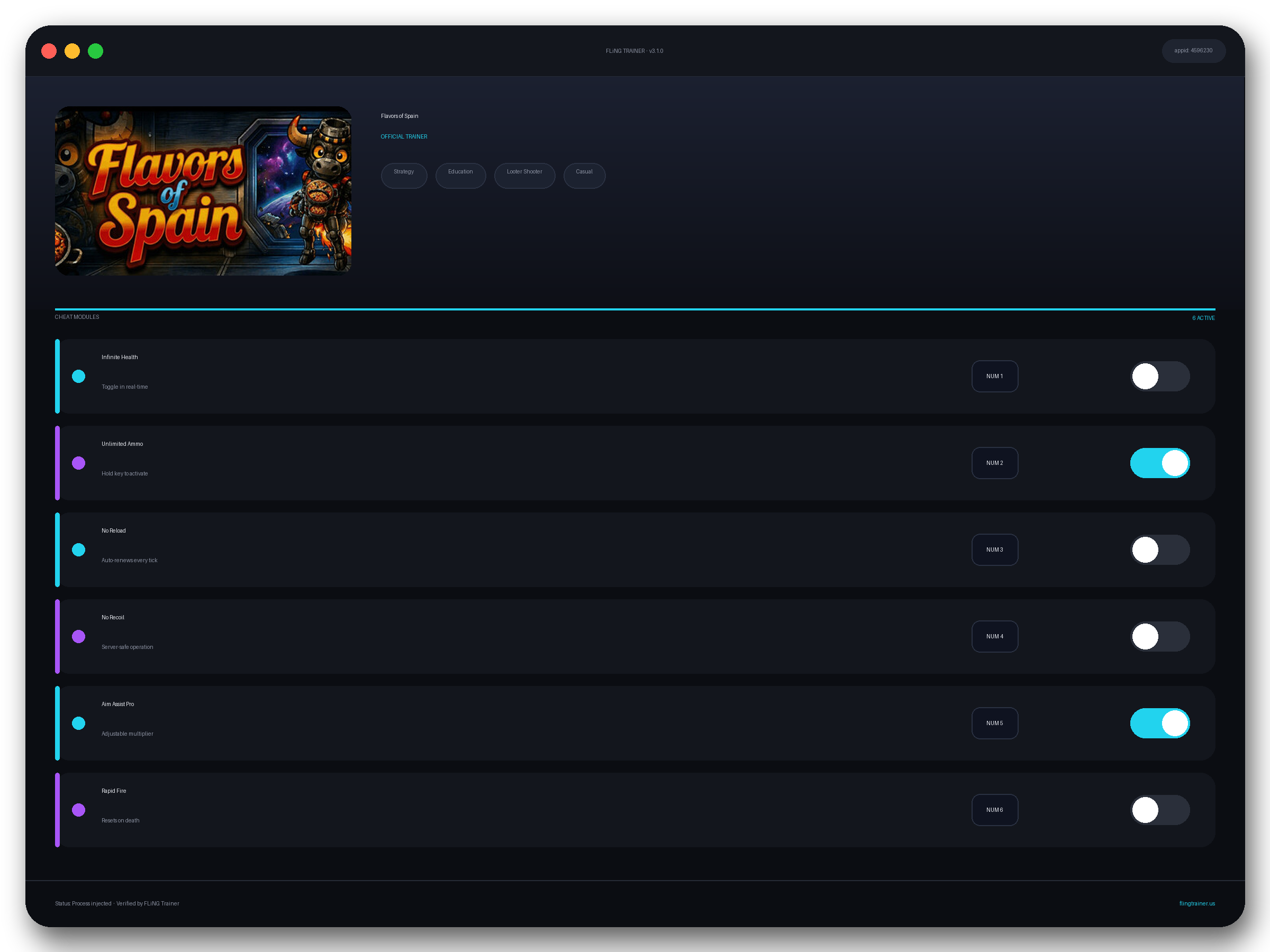 Flavors of Spain Trainer interface