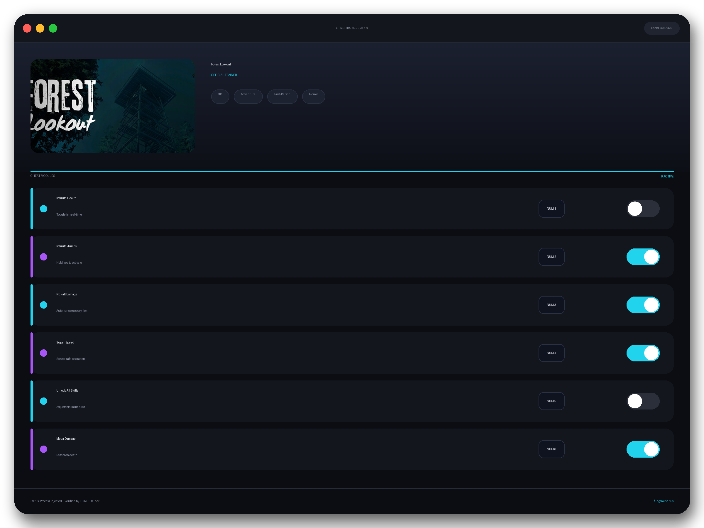 Forest Lookout Trainer interface