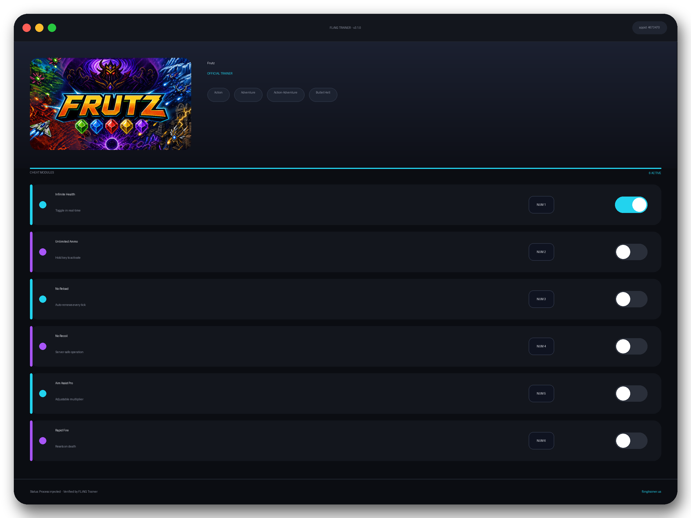 Frutz Trainer interface