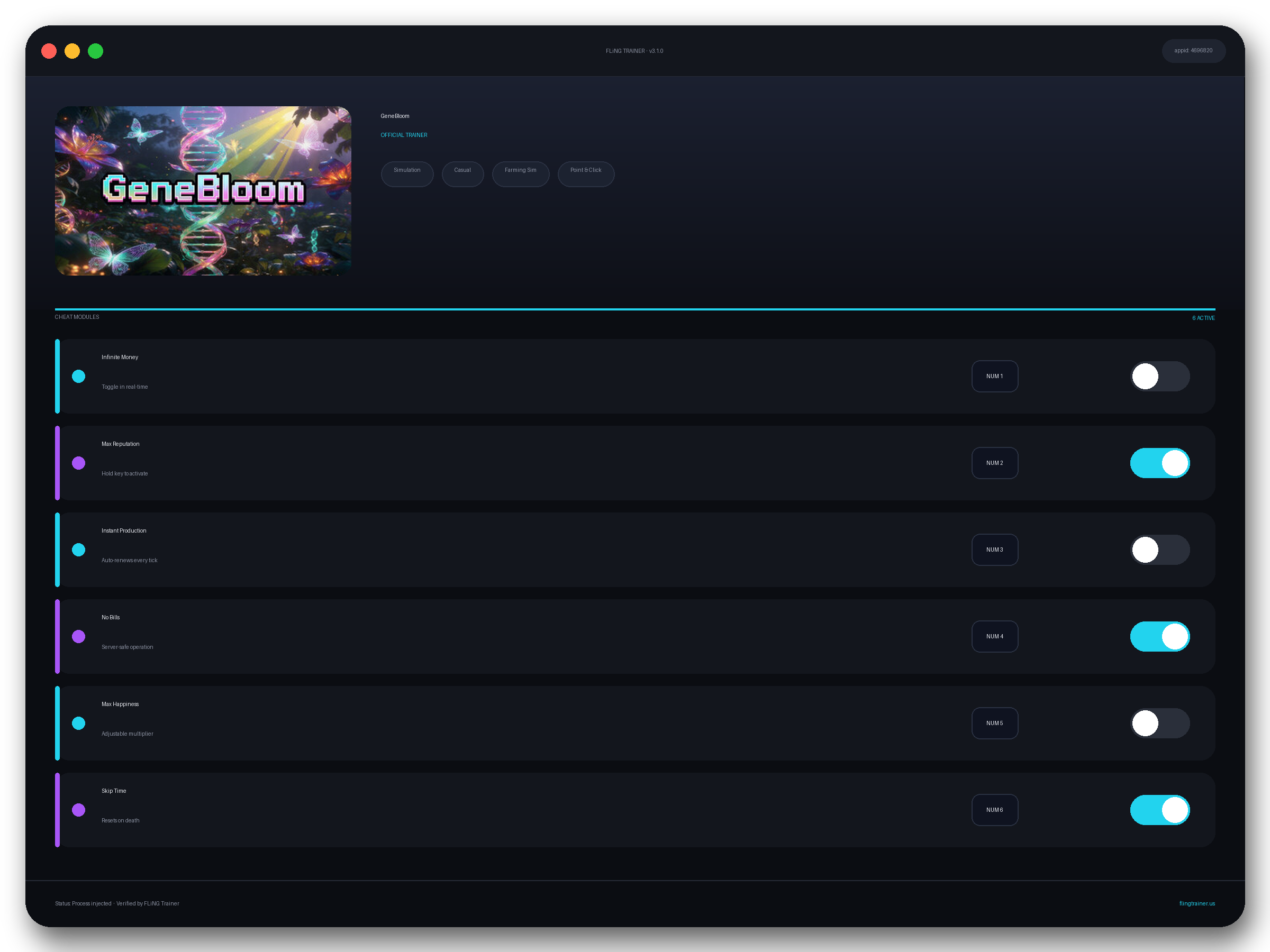 GeneBloom Trainer interface