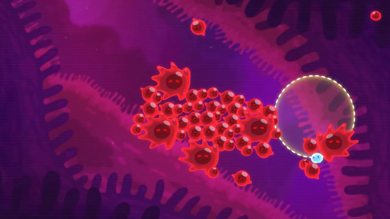 Gummy Invaders — in-game combat moment