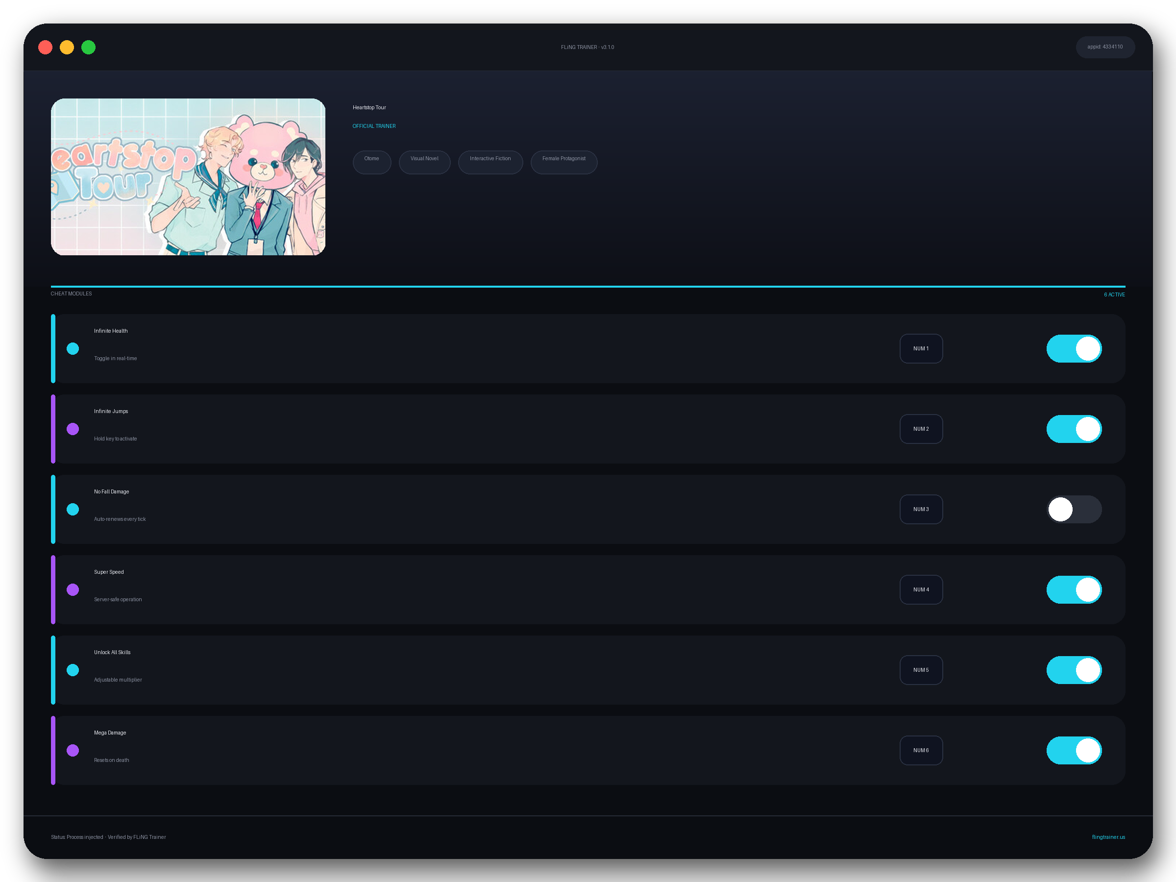 Heartstop Tour Trainer interface