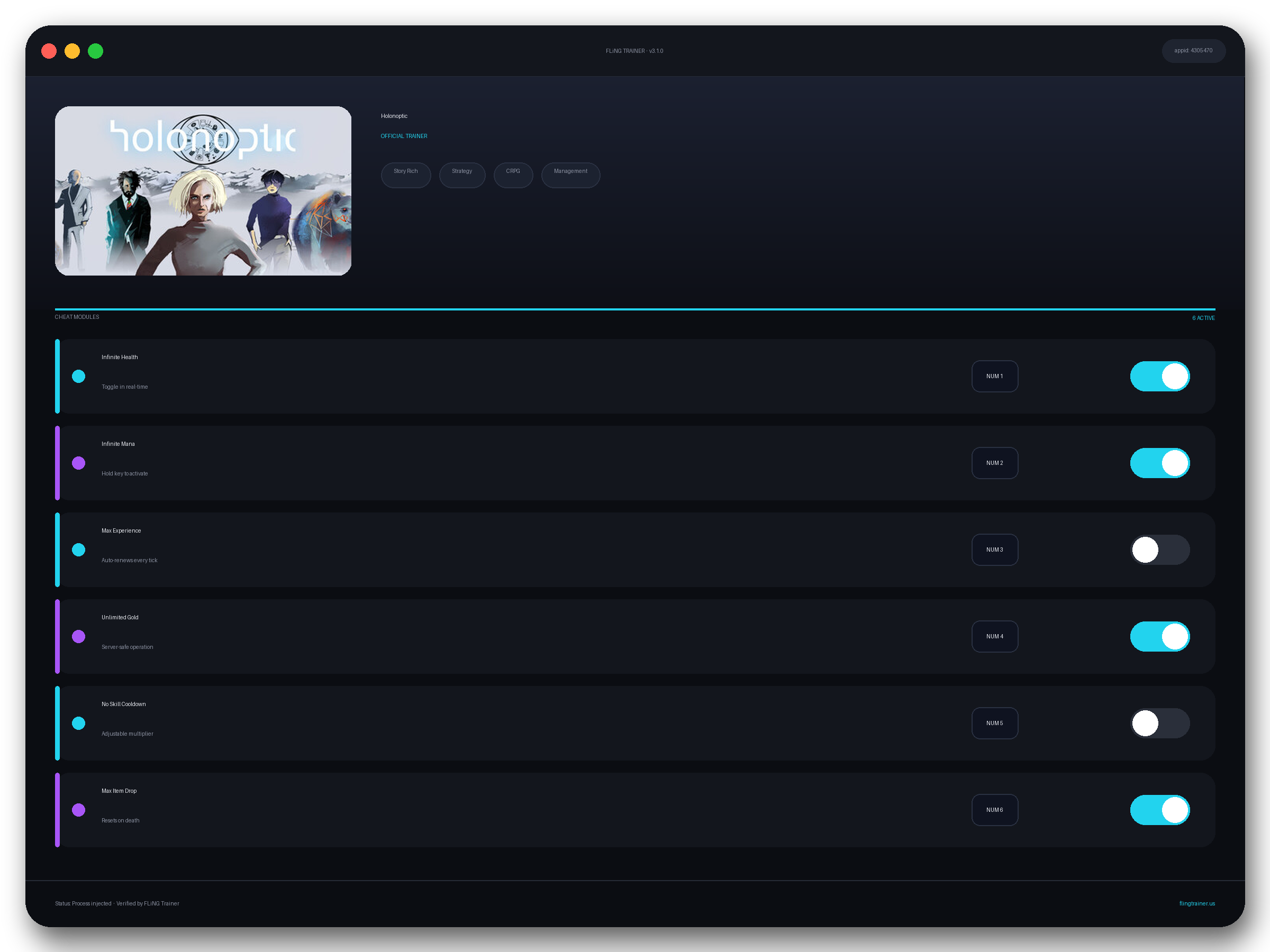 Holonoptic Trainer interface