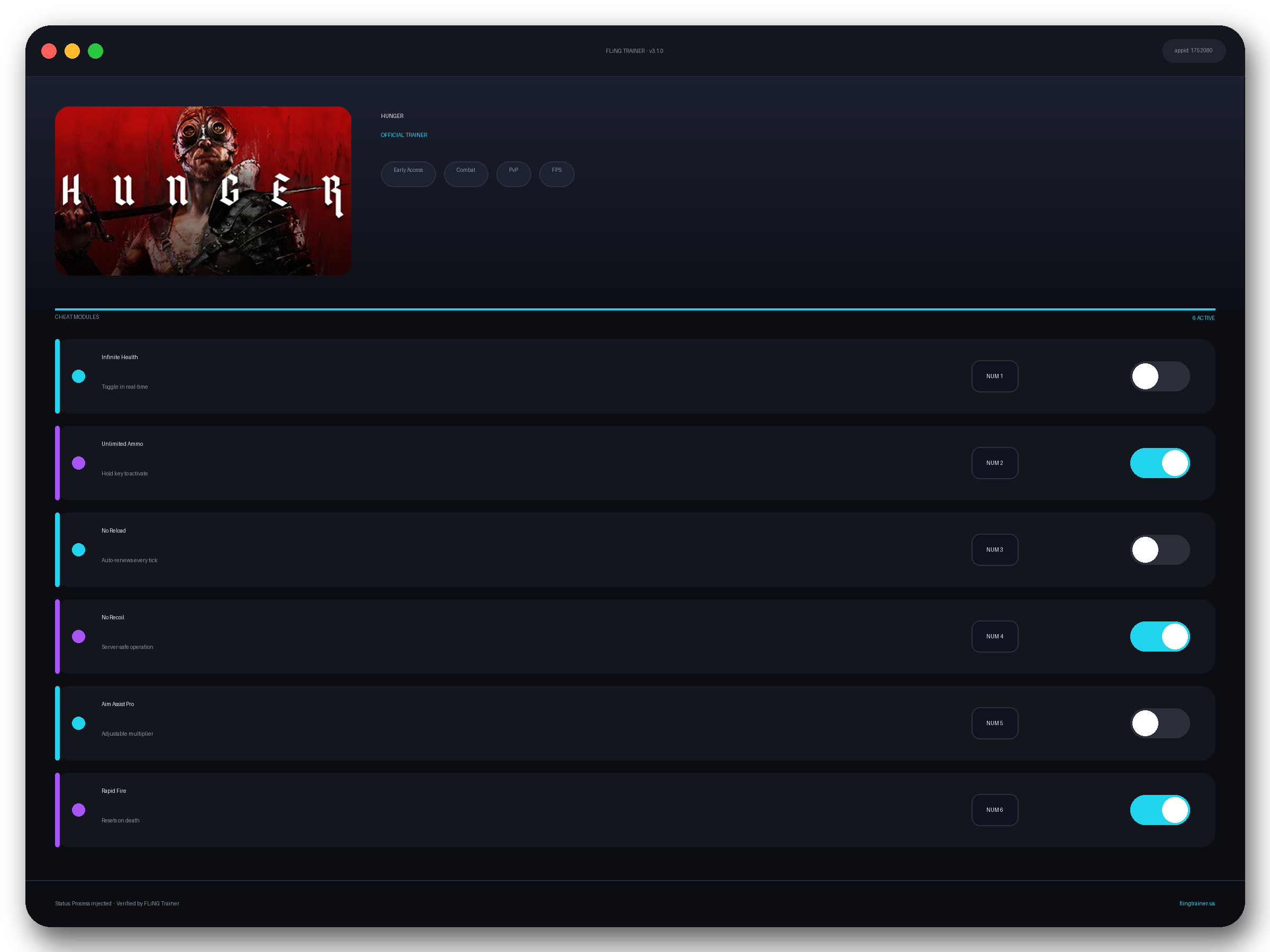 HUNGER Trainer interface