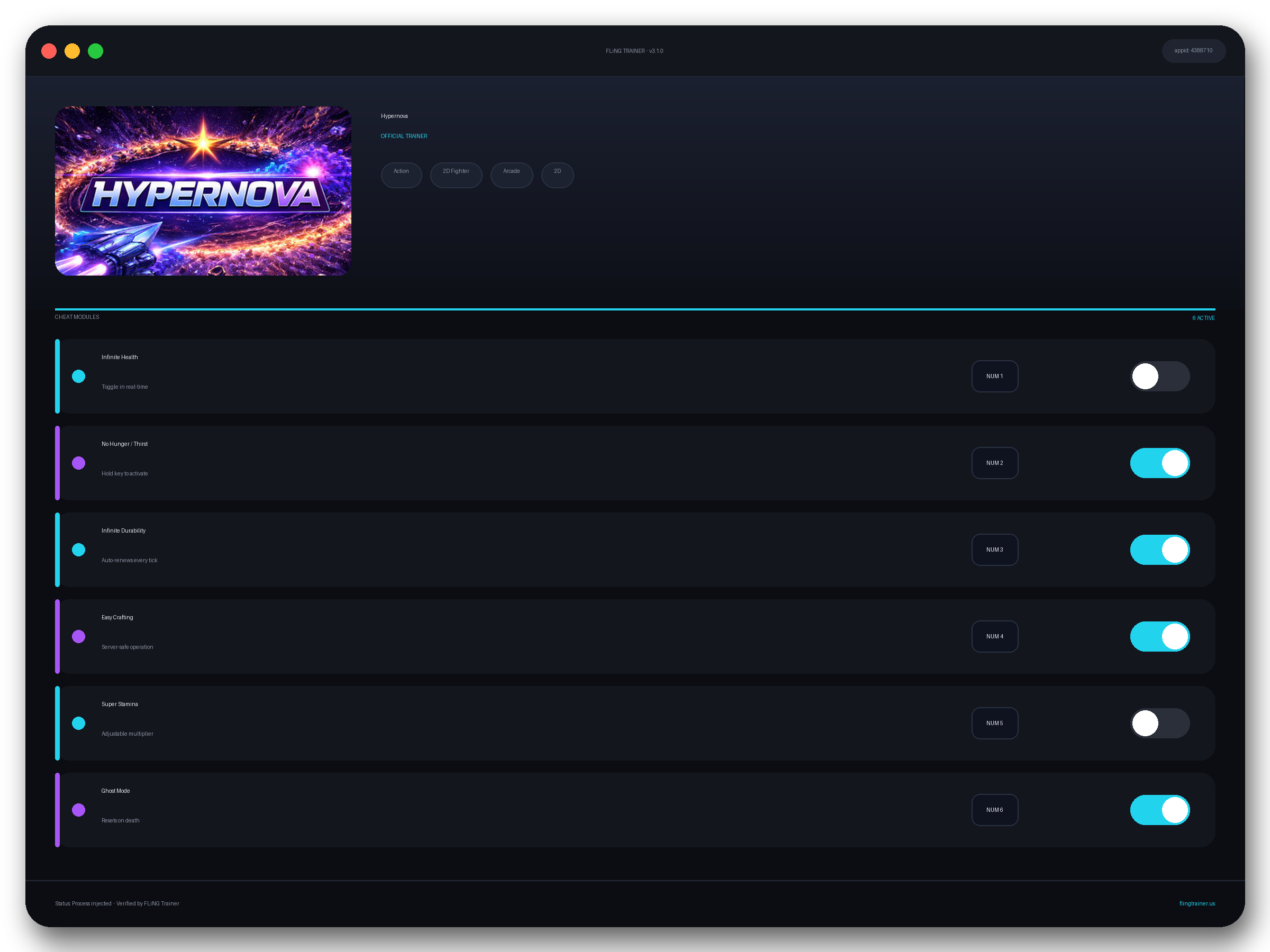 Hypernova Trainer interface