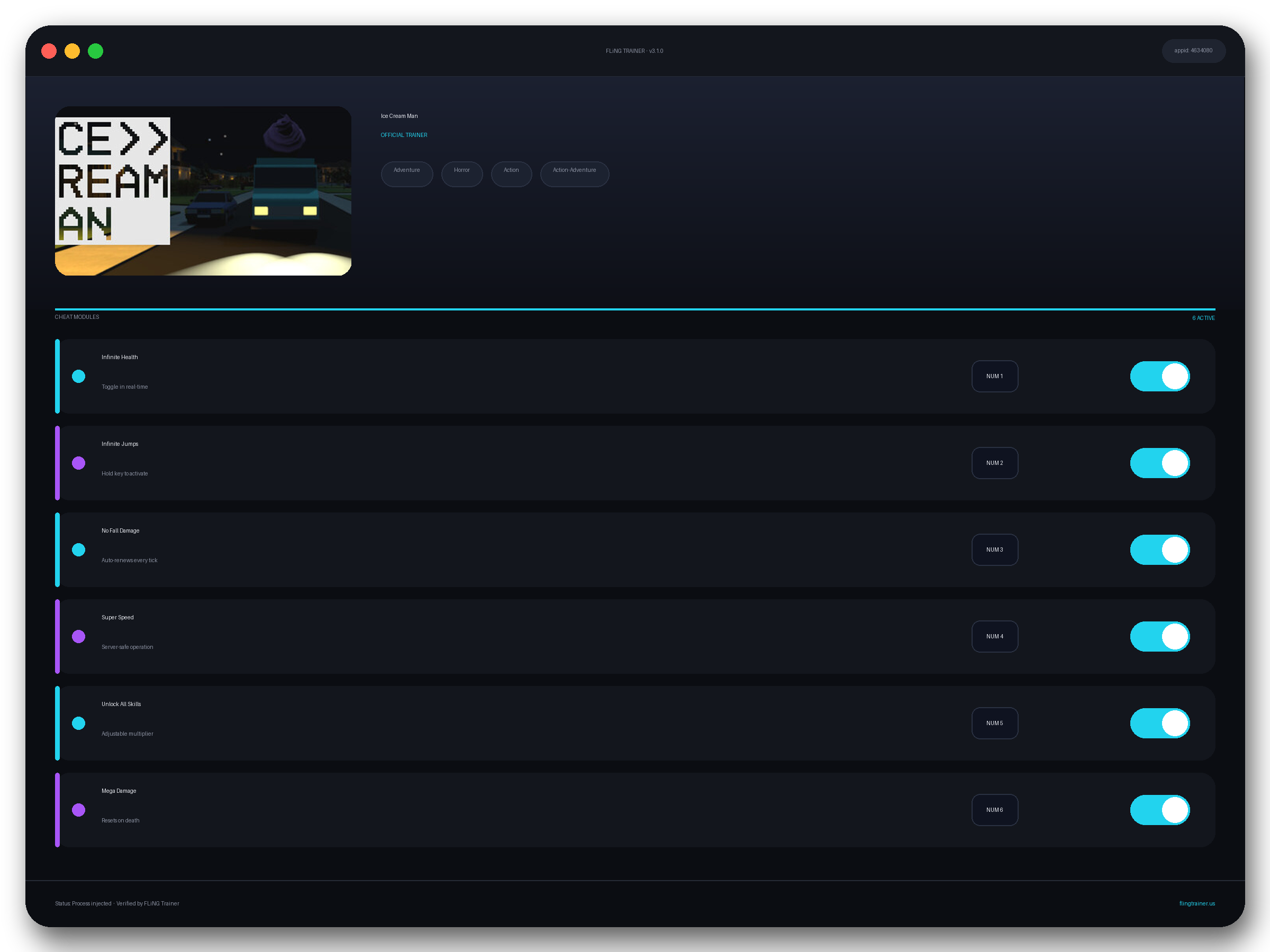 Ice Cream Man Trainer interface