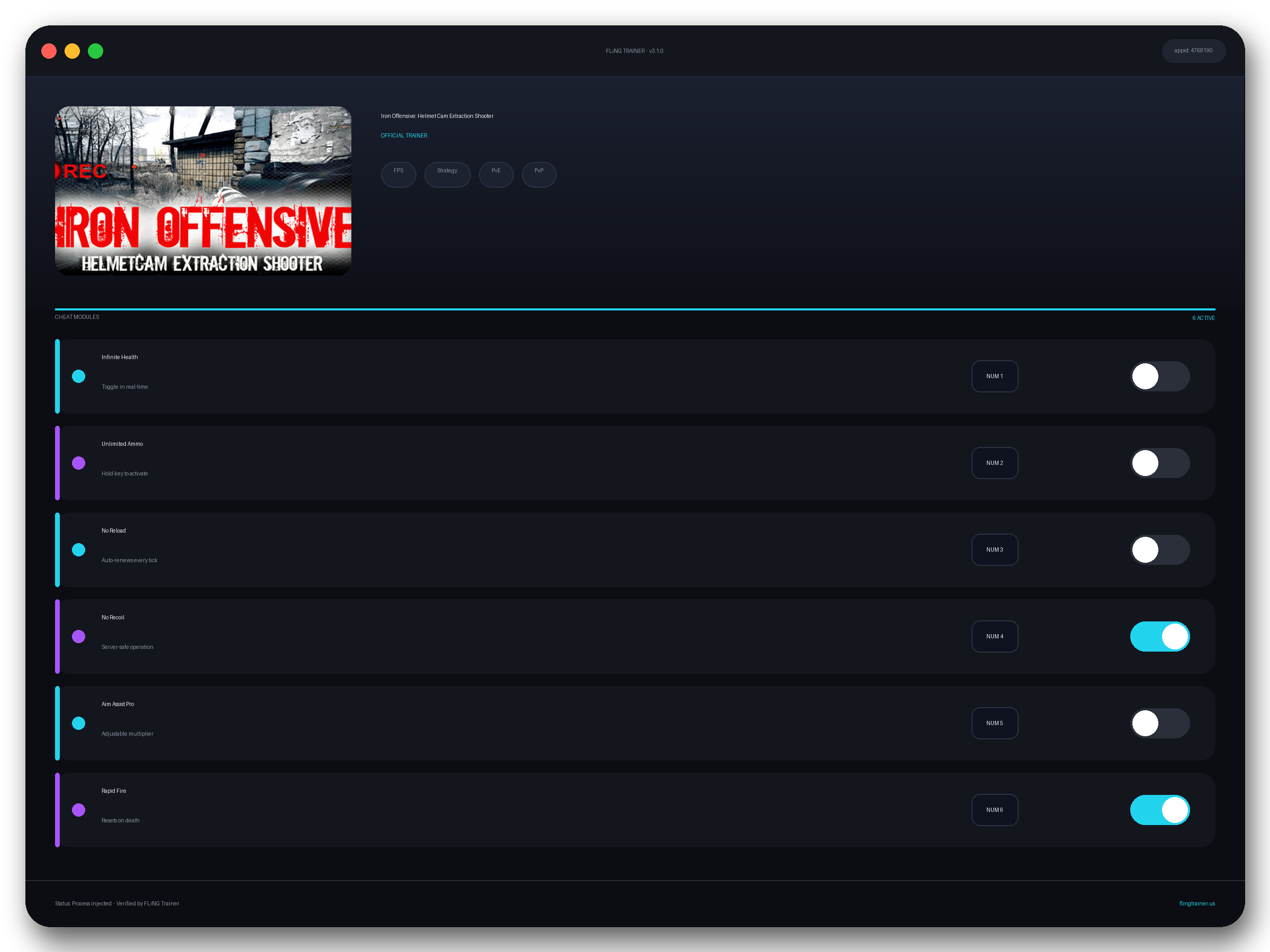Iron Offensive: Helmet Cam Extraction Shooter Trainer interface