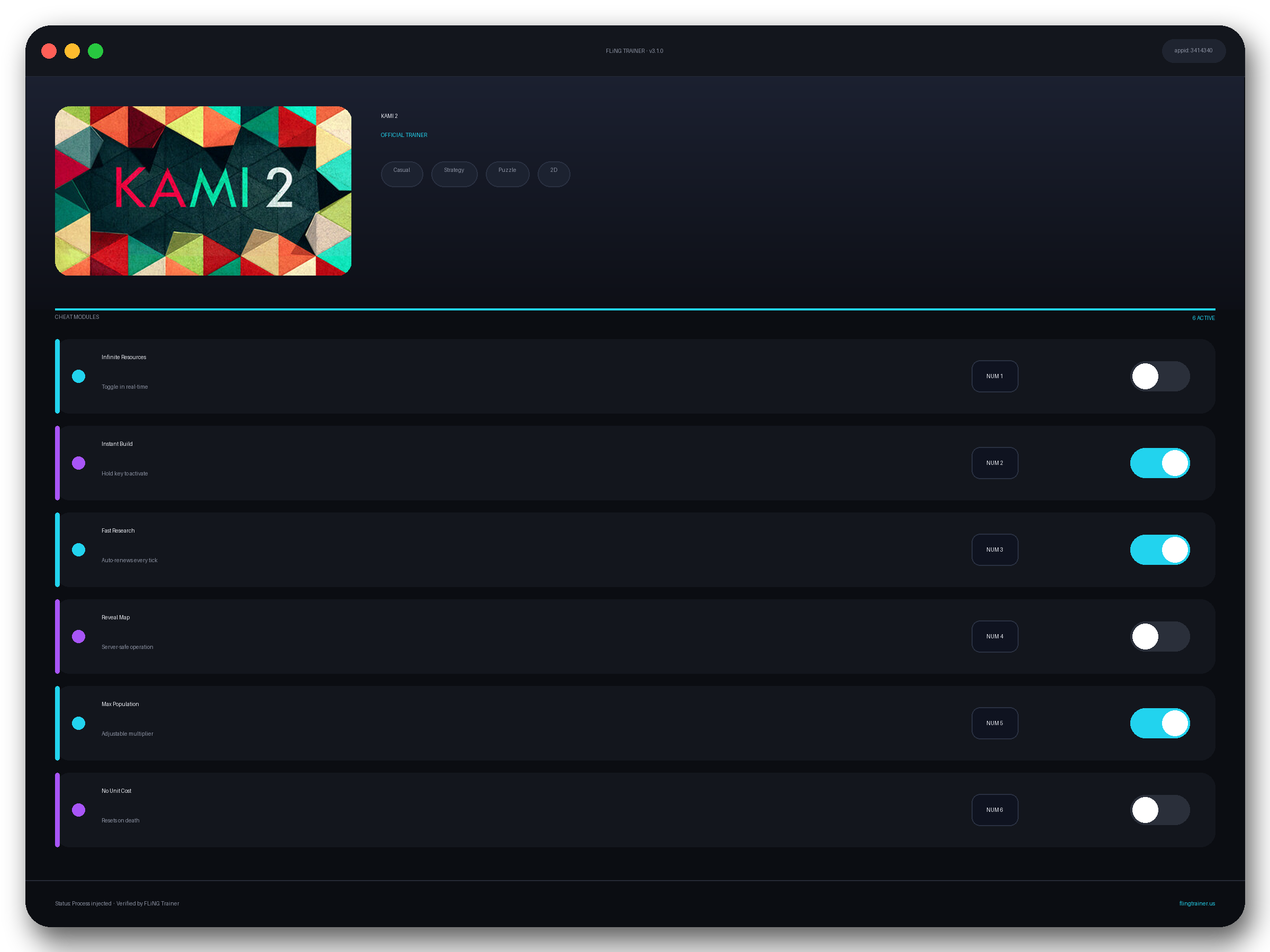 KAMI 2 Trainer interface