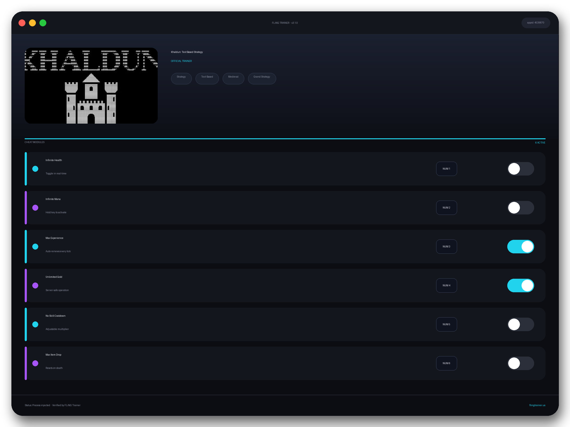 Khaldun: Text Based Strategy Trainer interface