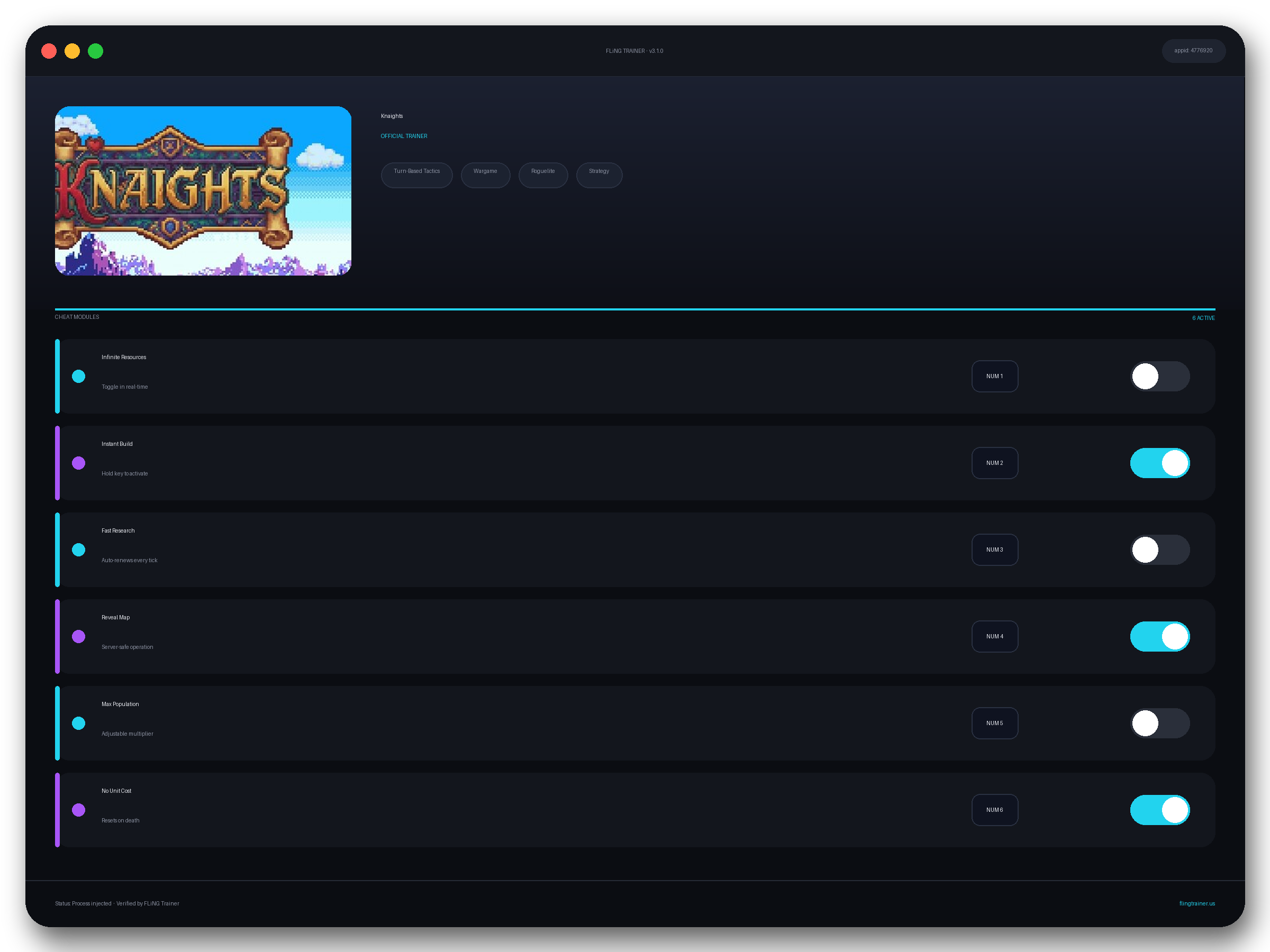 Knaights Trainer interface