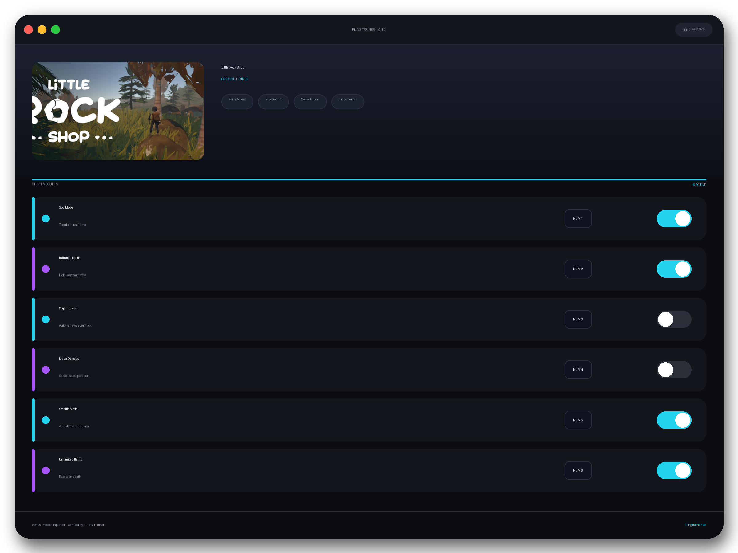Little Rock Shop Trainer interface