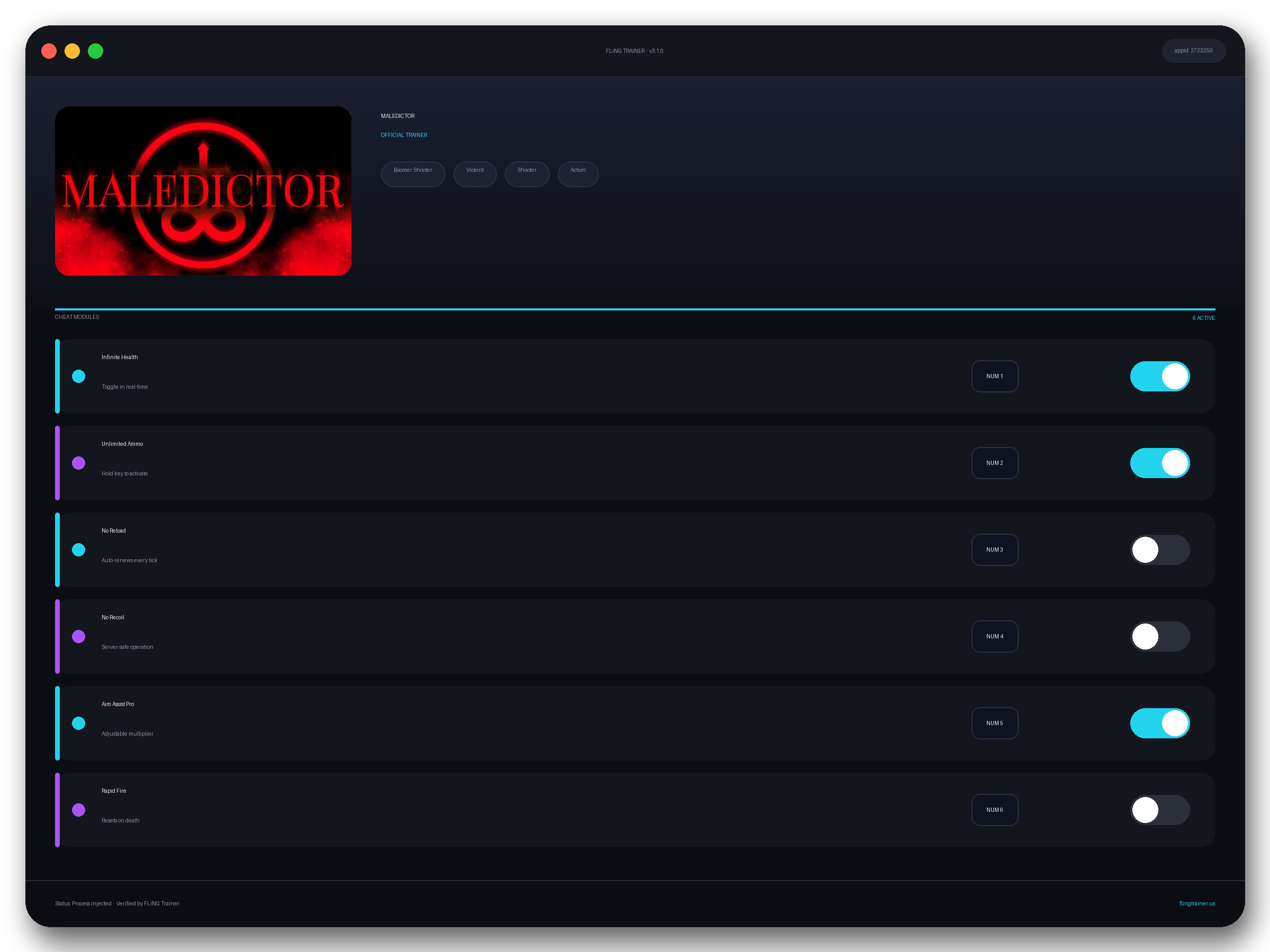 MALEDICTOR Trainer interface