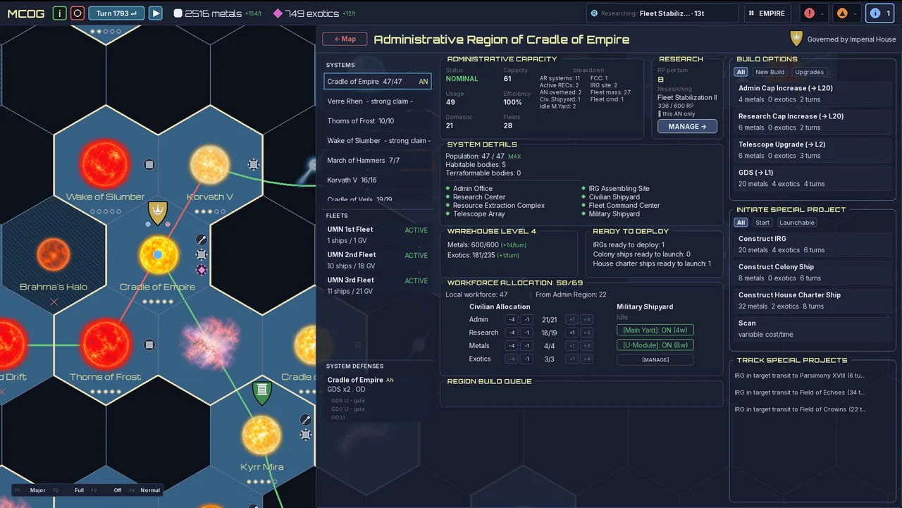 Mandate of Galactic Empires — in-game combat moment
