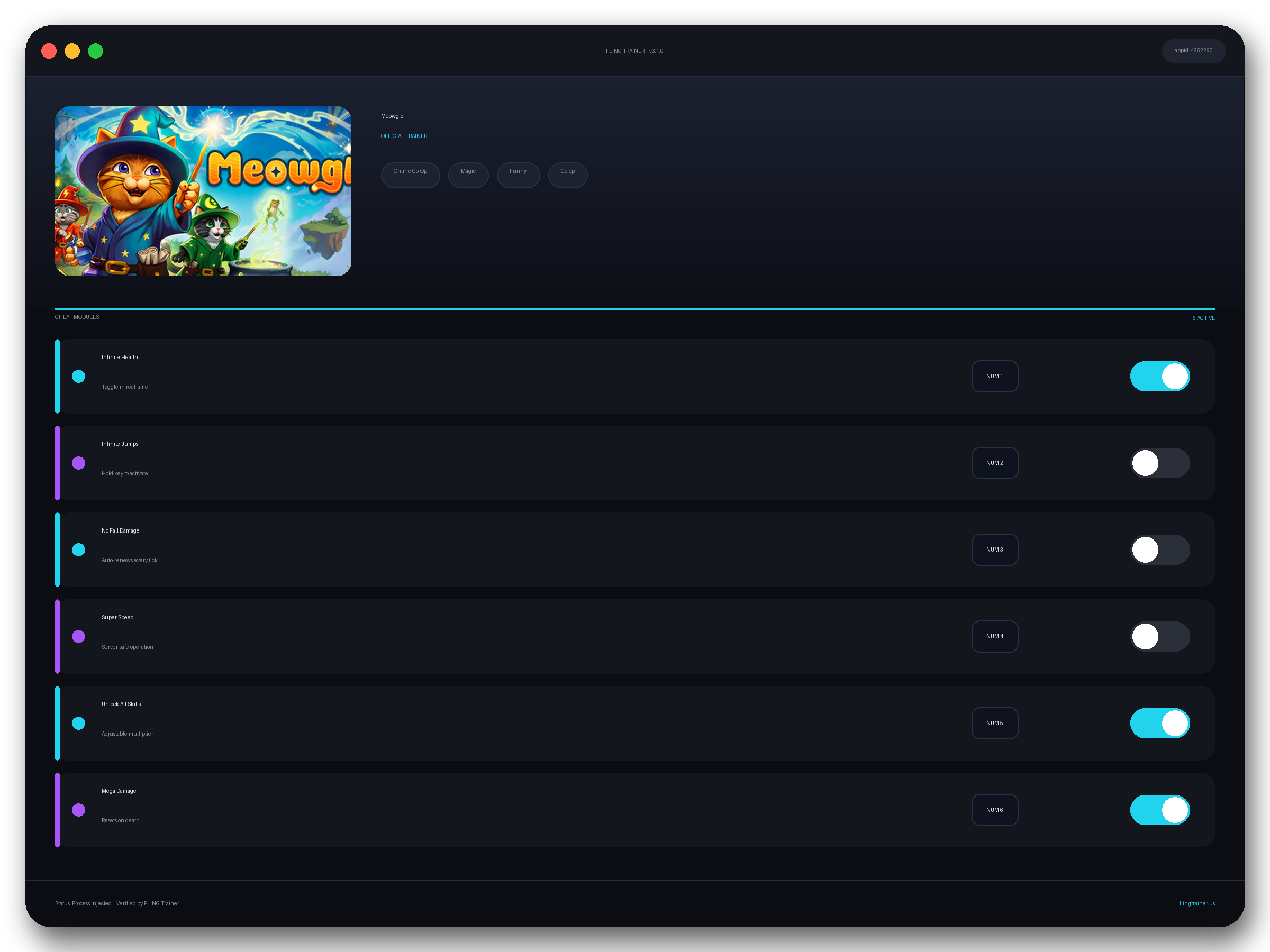 Meowgic Trainer interface