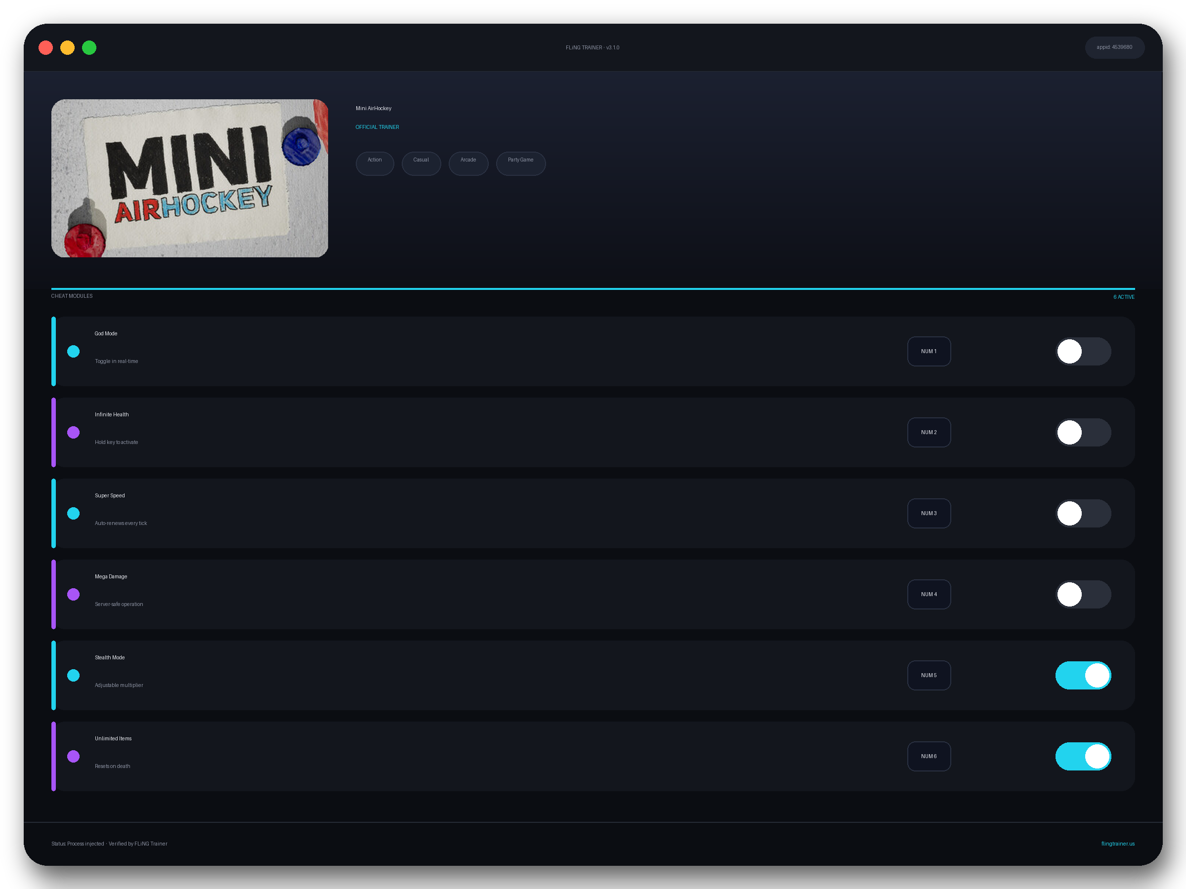 Mini AirHockey Trainer interface