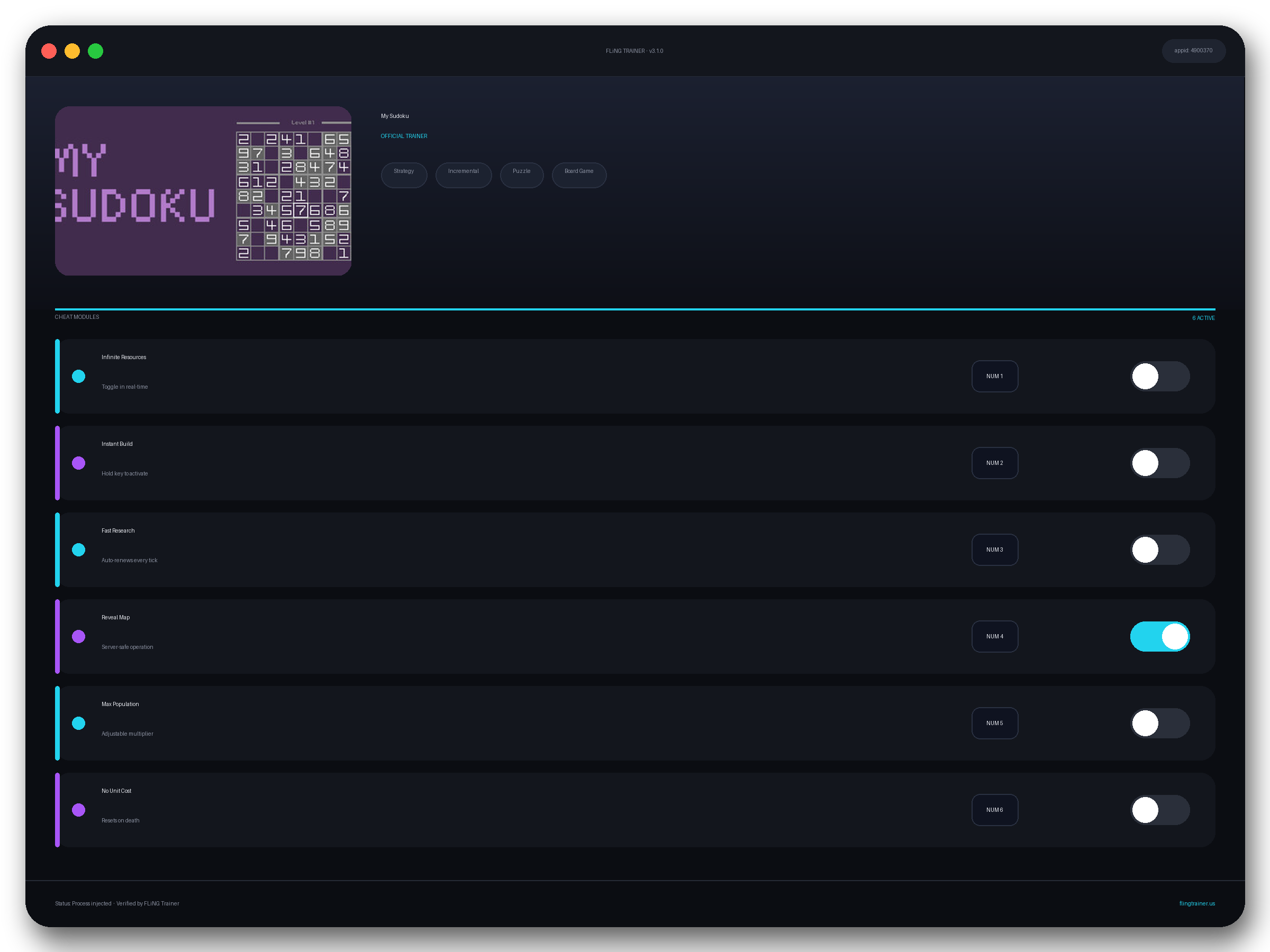 My Sudoku Trainer interface